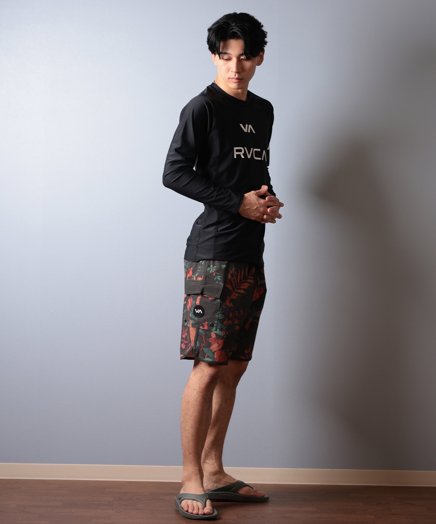 RVCA ルーカ 水着 ラッシュガード 長袖 Tシャツ ロンT メンズ