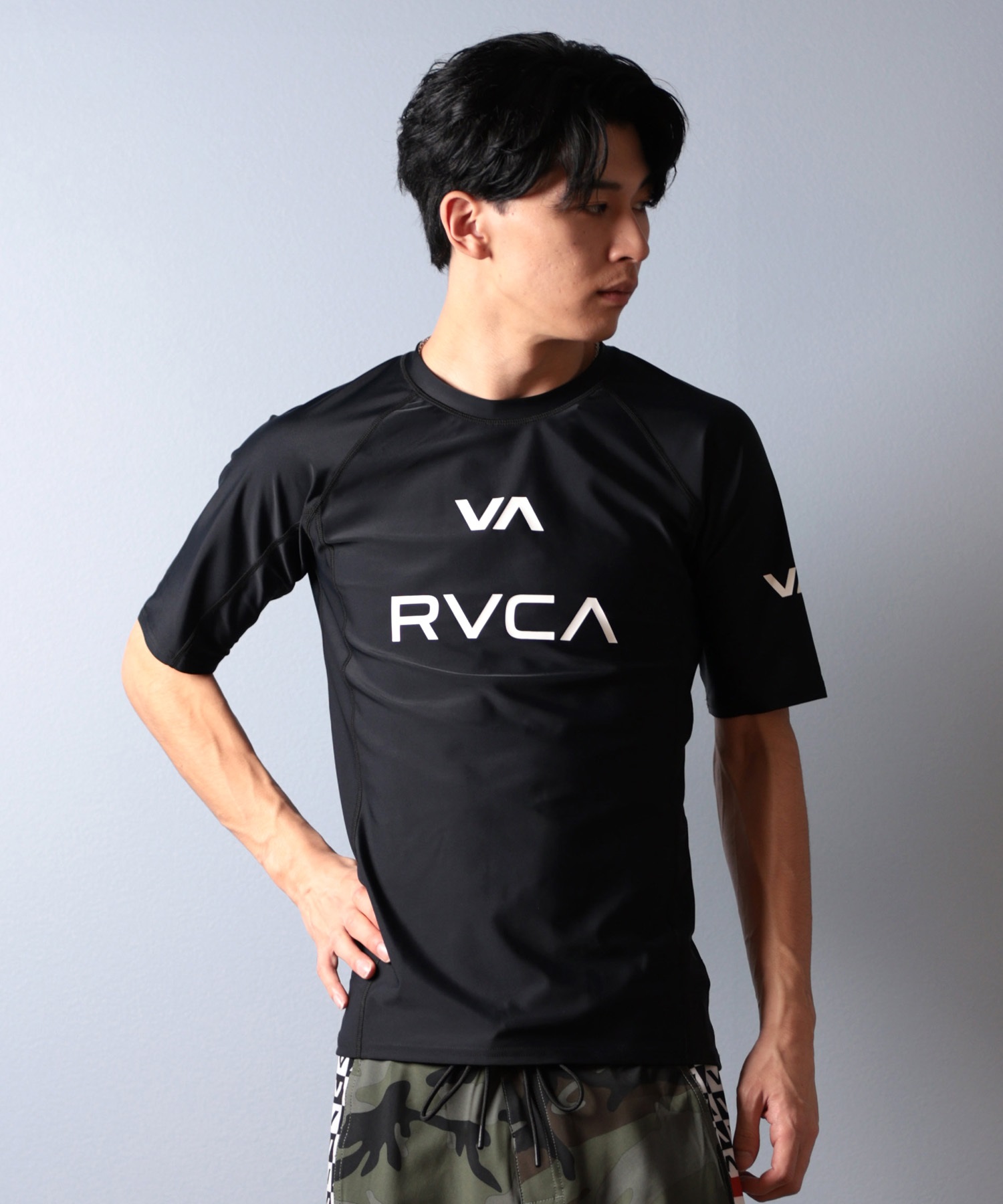 RVCA ルーカ 水着 ラッシュガード 半袖 Tシャツ メンズ ロゴ