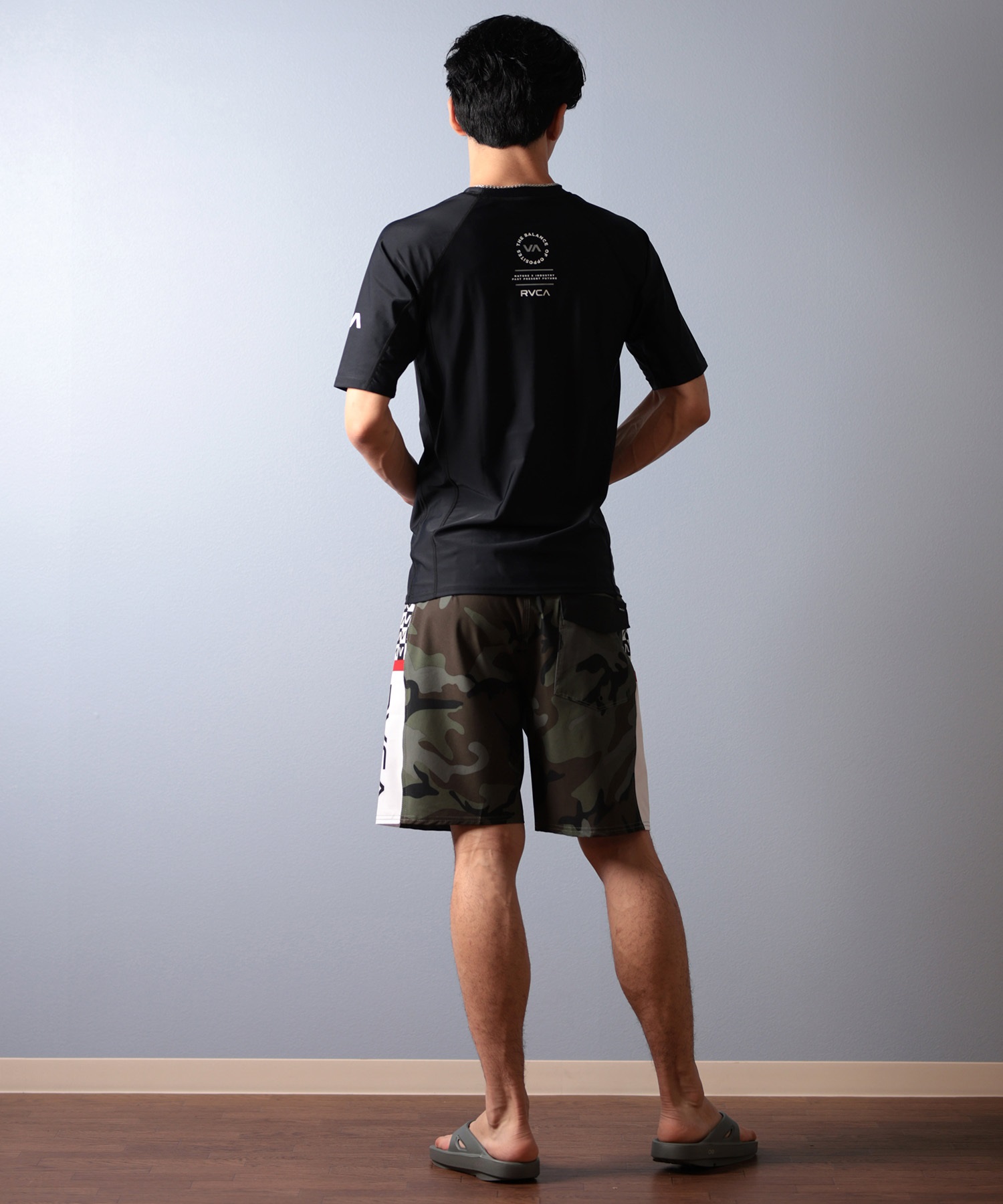 RVCA ルーカ 水着 ラッシュガード 半袖 Tシャツ メンズ ロゴ