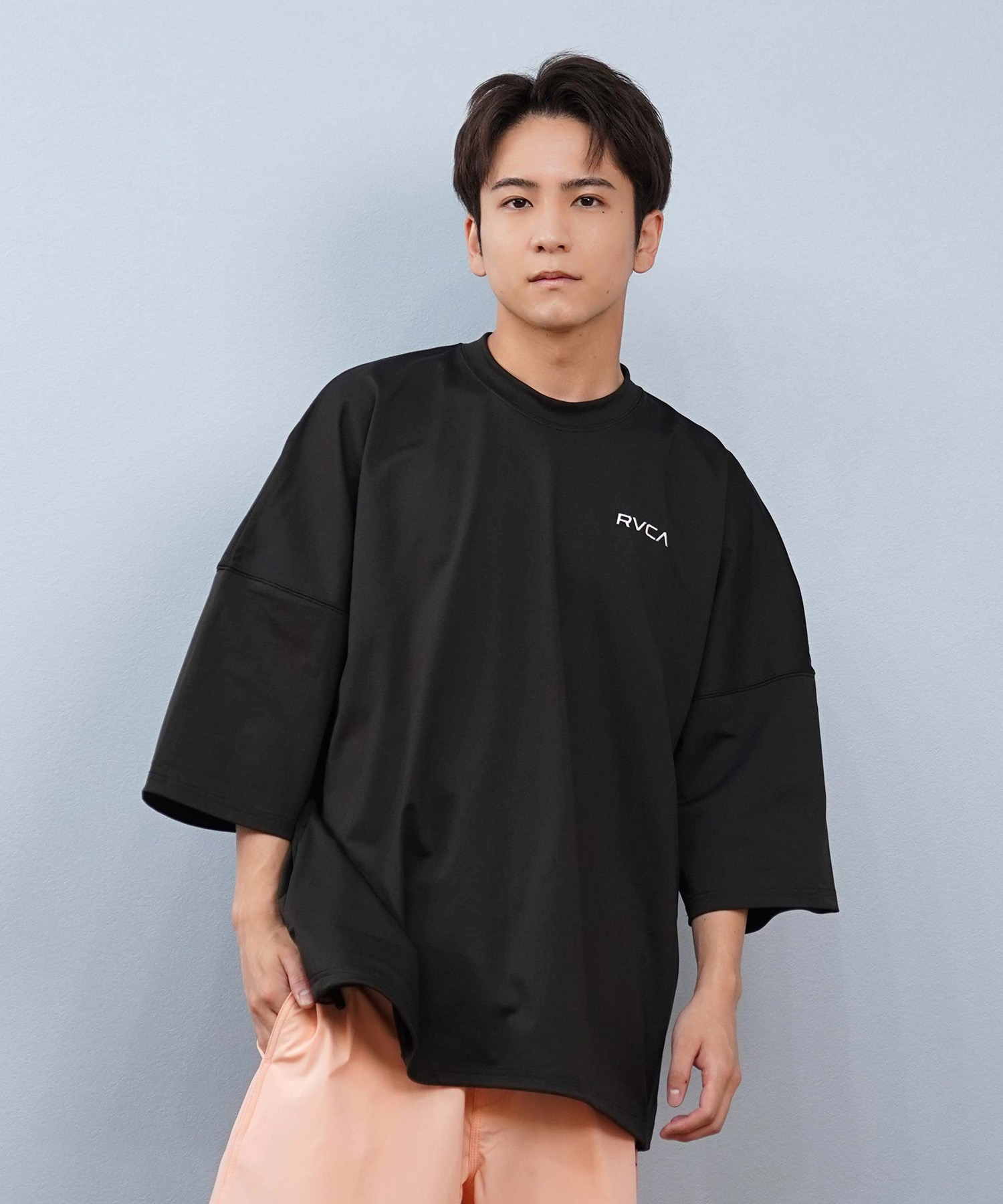 RVCA ルーカ ラッシュガード 半袖Tシャツ M,XLサイズ ブラック RVCA ルーカ 半袖 Tシャツ メンズ ラッシュガード 水陸両用