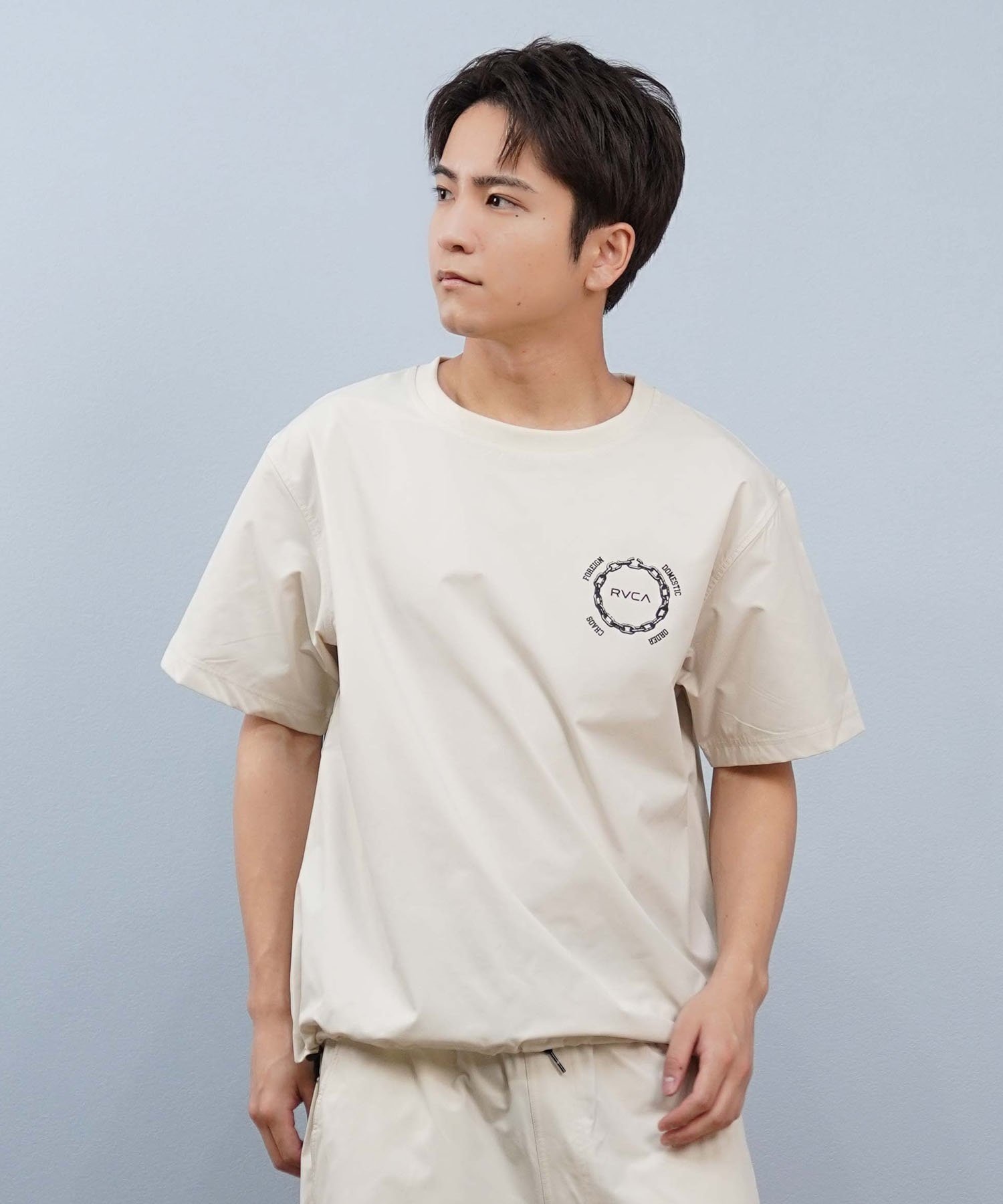 RVCA ルーカ 水着 ラッシュガード 半袖 Tシャツ メンズ 水陸両用 バックプリント セットアップ対応 BF04A-P89(BLK-S)