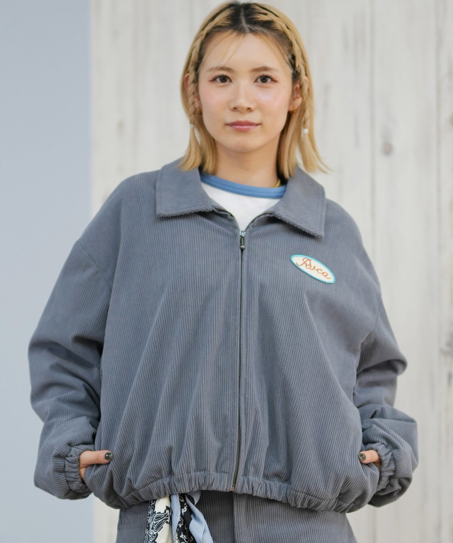 RVCA ルーカ ジャケット レディース コーデュロイ ワッペン ロゴ