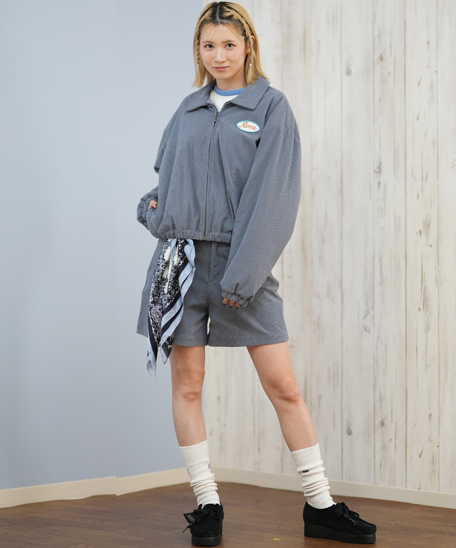 RVCA ルーカ ジャケット レディース コーデュロイ ワッペン ロゴ