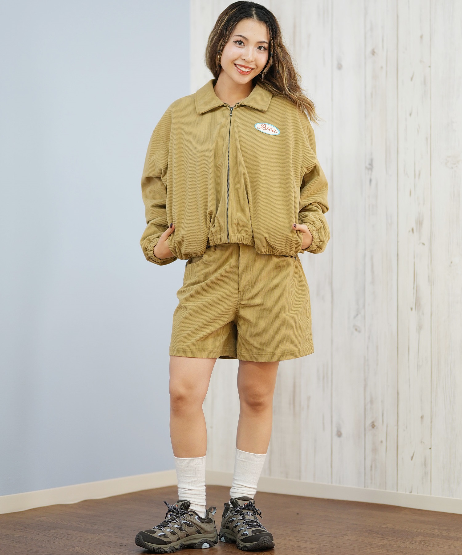RVCA ルーカ ジャケット レディース コーデュロイ ワッペン ロゴ