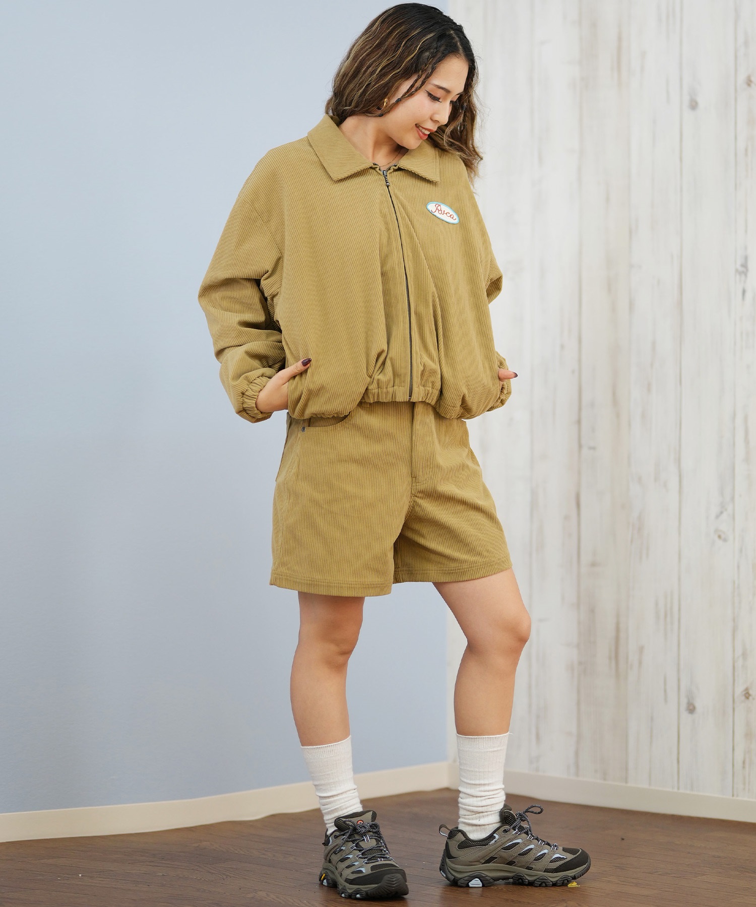 RVCA ルーカ ジャケット レディース コーデュロイ ワッペン ロゴ