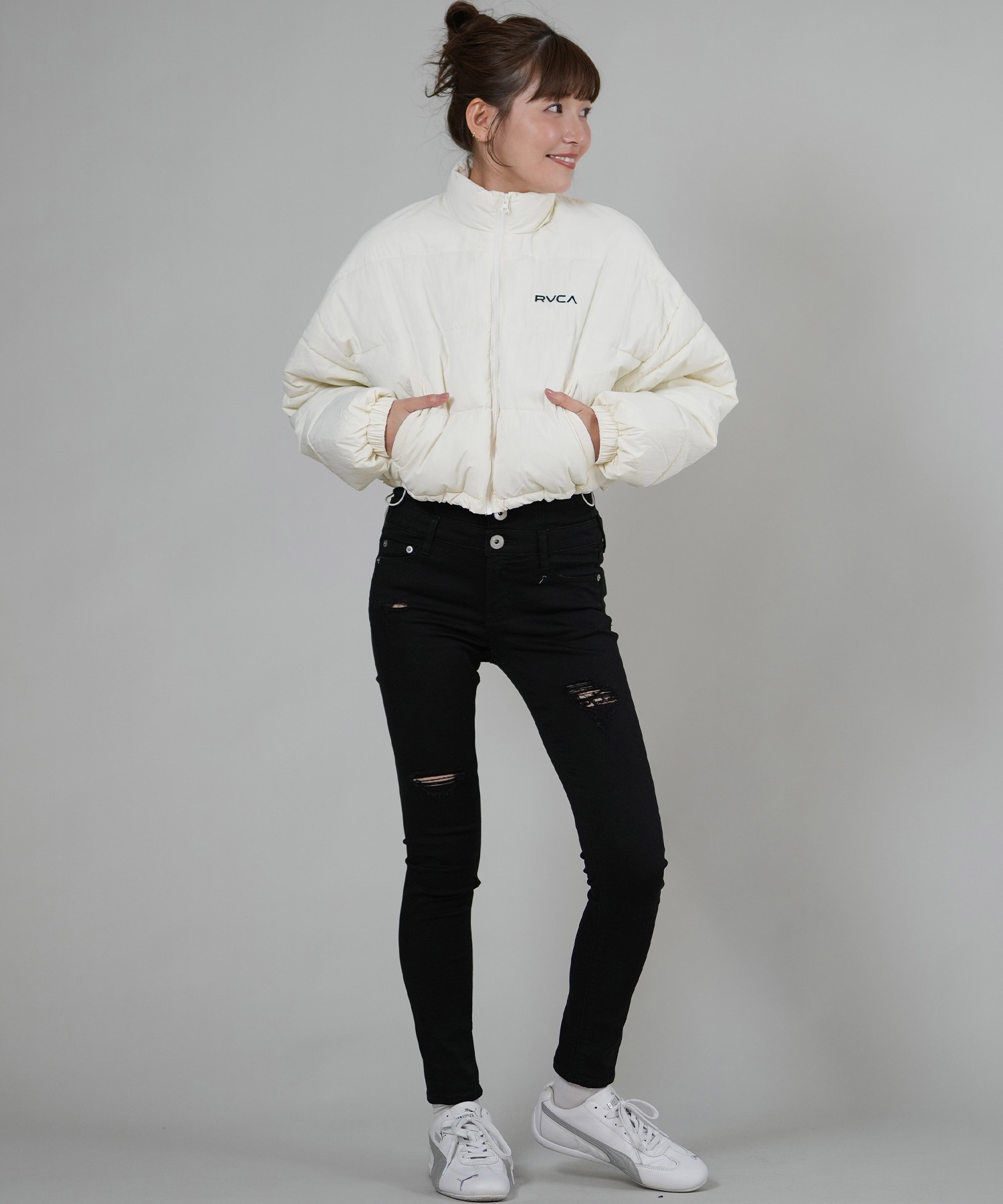 RVCA ルーカ ジャケット レディース シンプル クロップド丈 ショート丈