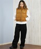 RVCA ルーカ ベスト レディース スエード ロゴ DEVON SUEDET PUFFER VEST BF044-755(BLK-S)
