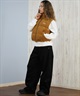 RVCA ルーカ ベスト レディース スエード ロゴ DEVON SUEDET PUFFER VEST BF044-755(BLK-S)