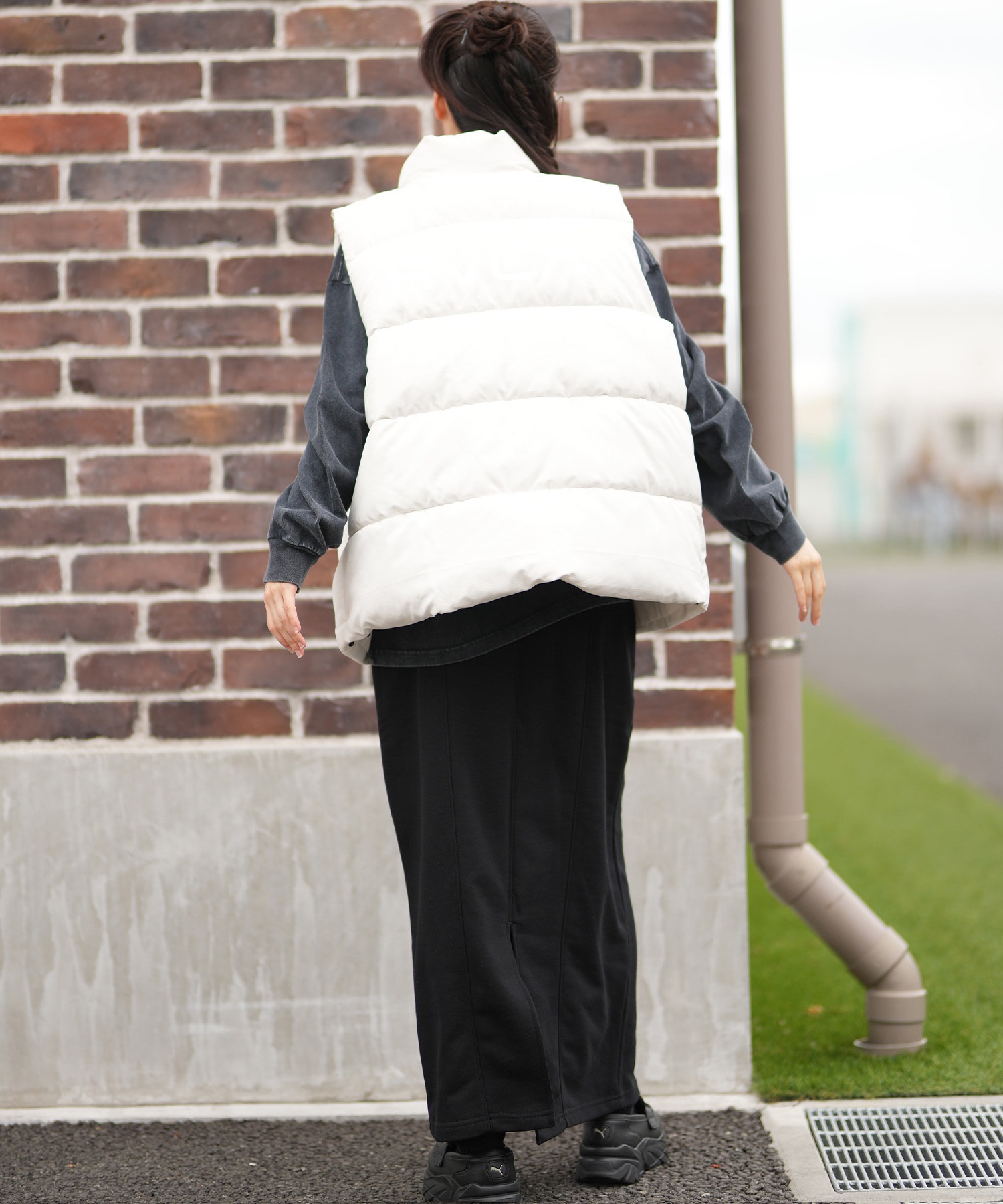 RVCA ルーカ ベスト レディース 軽量 バックプリント ロゴ RVCA PUFFER VEST BF044-756(CLO-S)