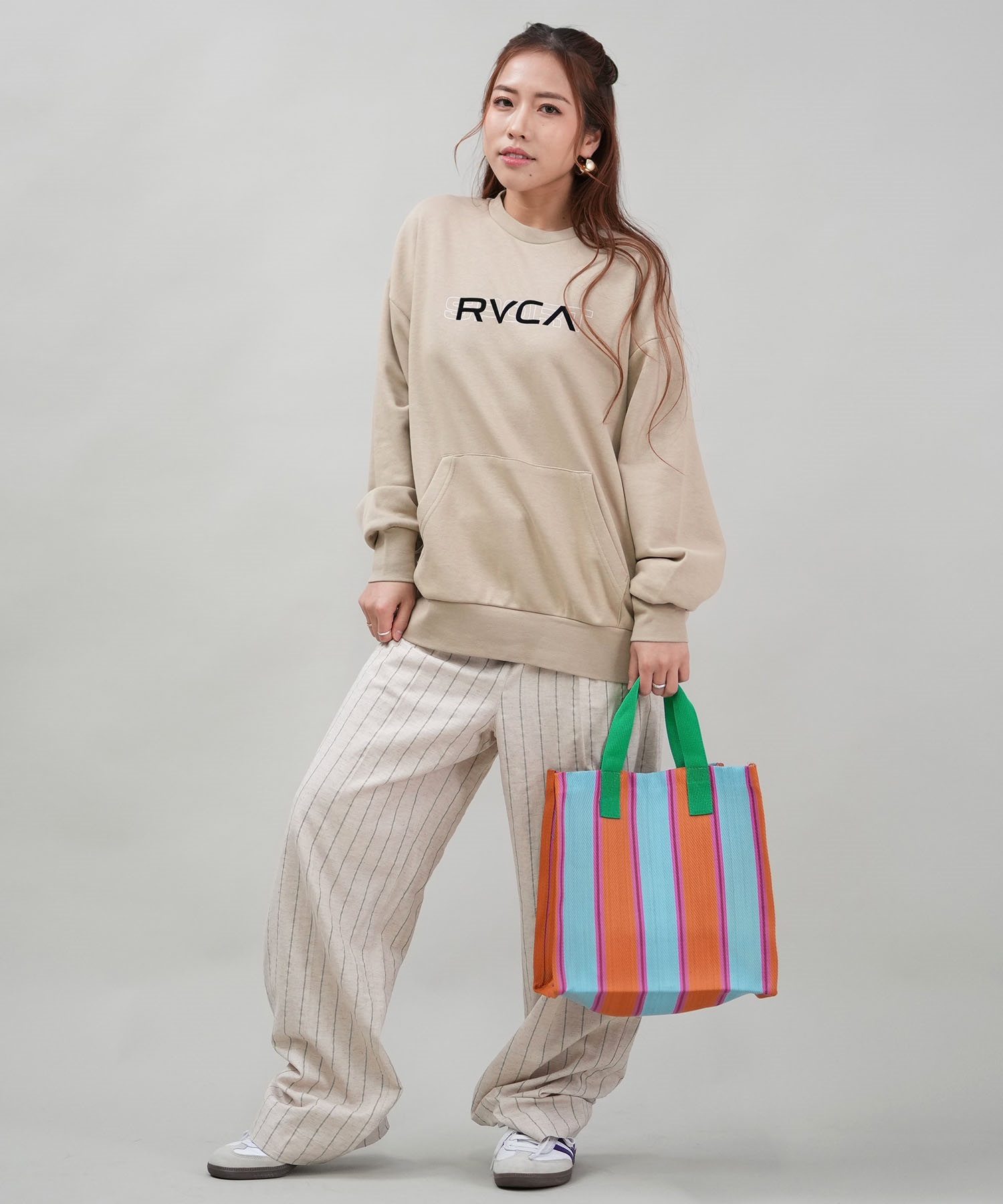 RVCA ルーカ トレーナー レディース ロゴ 薄手 ポケット セットアップ 