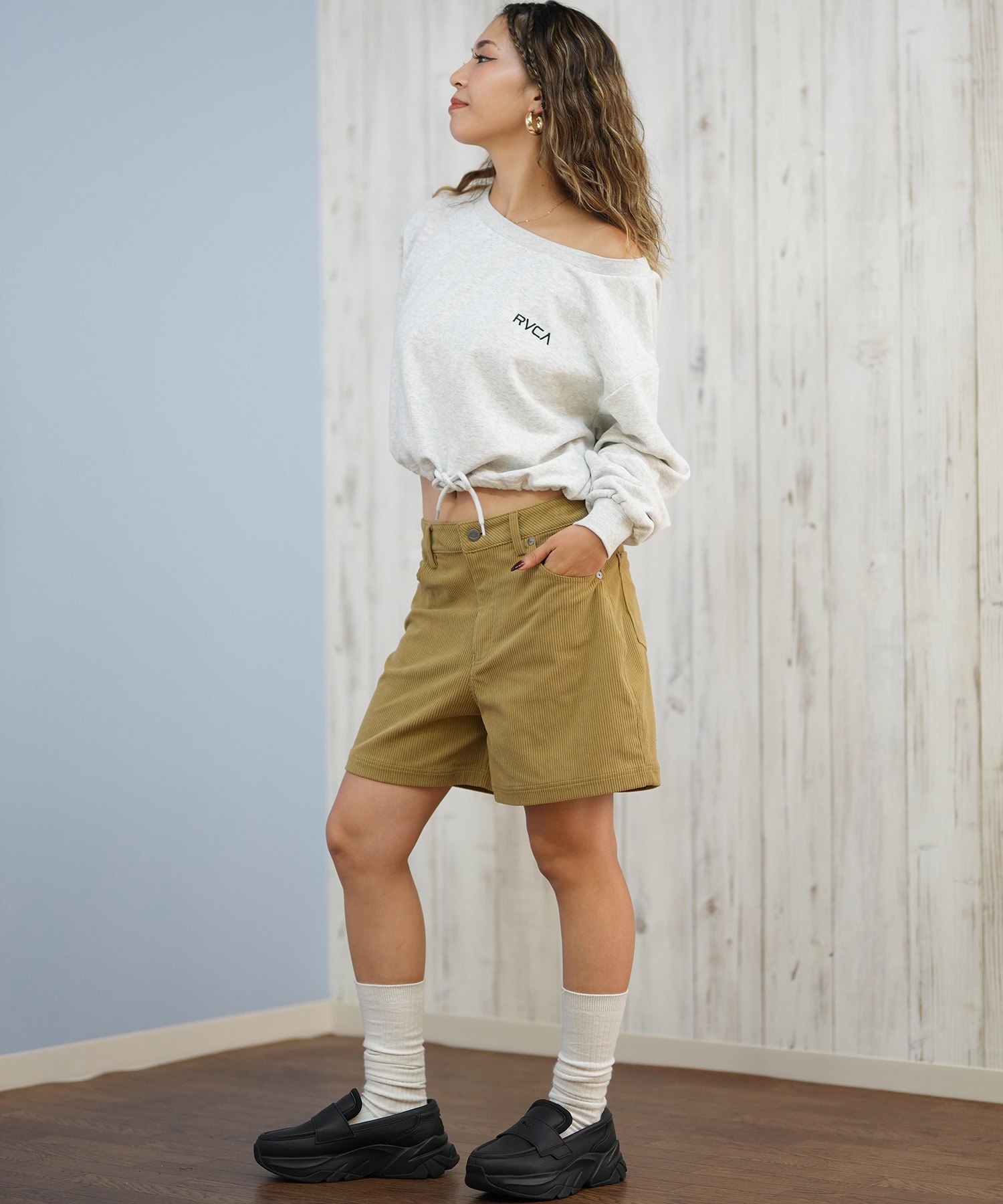 RVCA ルーカ トレーナー スウェット レディース クロップド丈 ショート