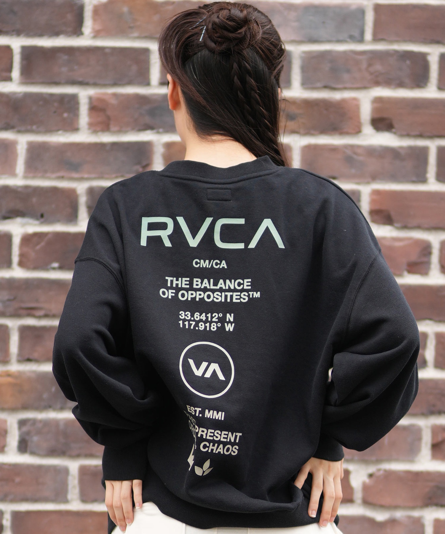 RVCA ルーカ トレーナー スウェット レディース バックプリント ロゴ