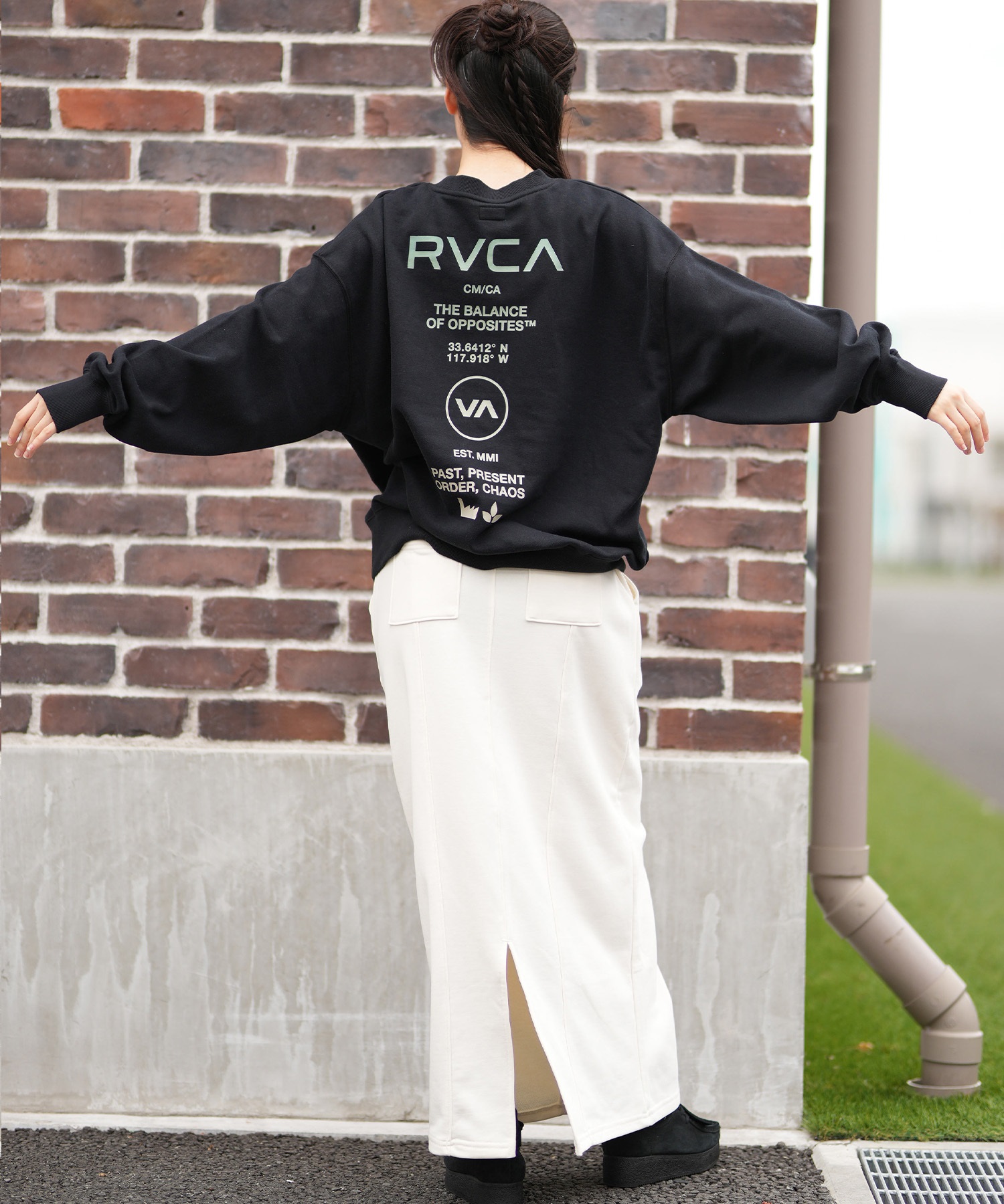 RVCA ルーカ トレーナー スウェット レディース バックプリント ロゴ
