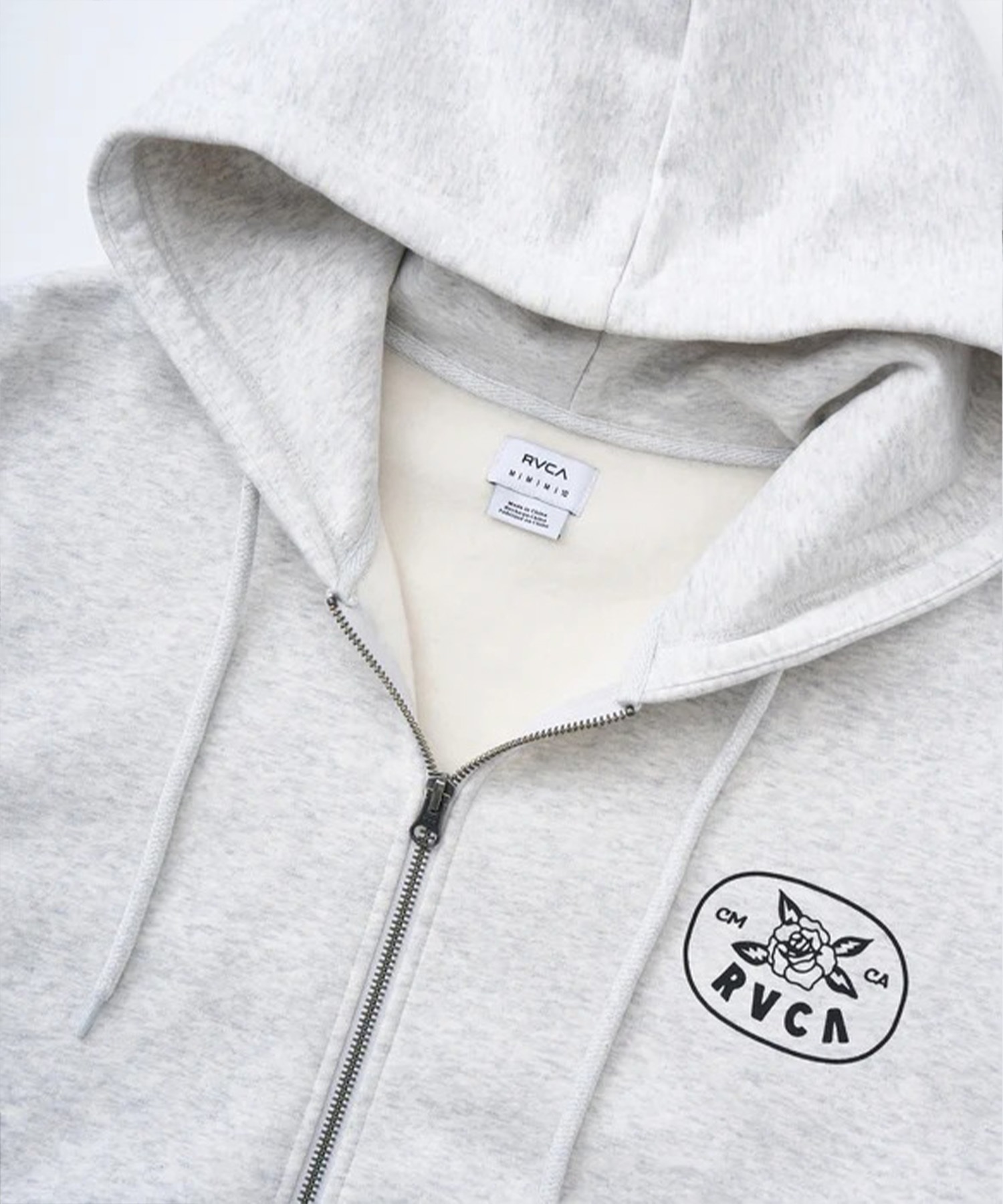 RVCA ルーカ ジップアップ パーカー レディース バックプリント ロゴ 裏起毛 COURT ZIP HOODIE BF044-015(BLK-S)