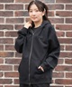 RVCA ルーカ ジップアップ パーカー レディース バックプリント ロゴ BF044-P02(BLK-M)