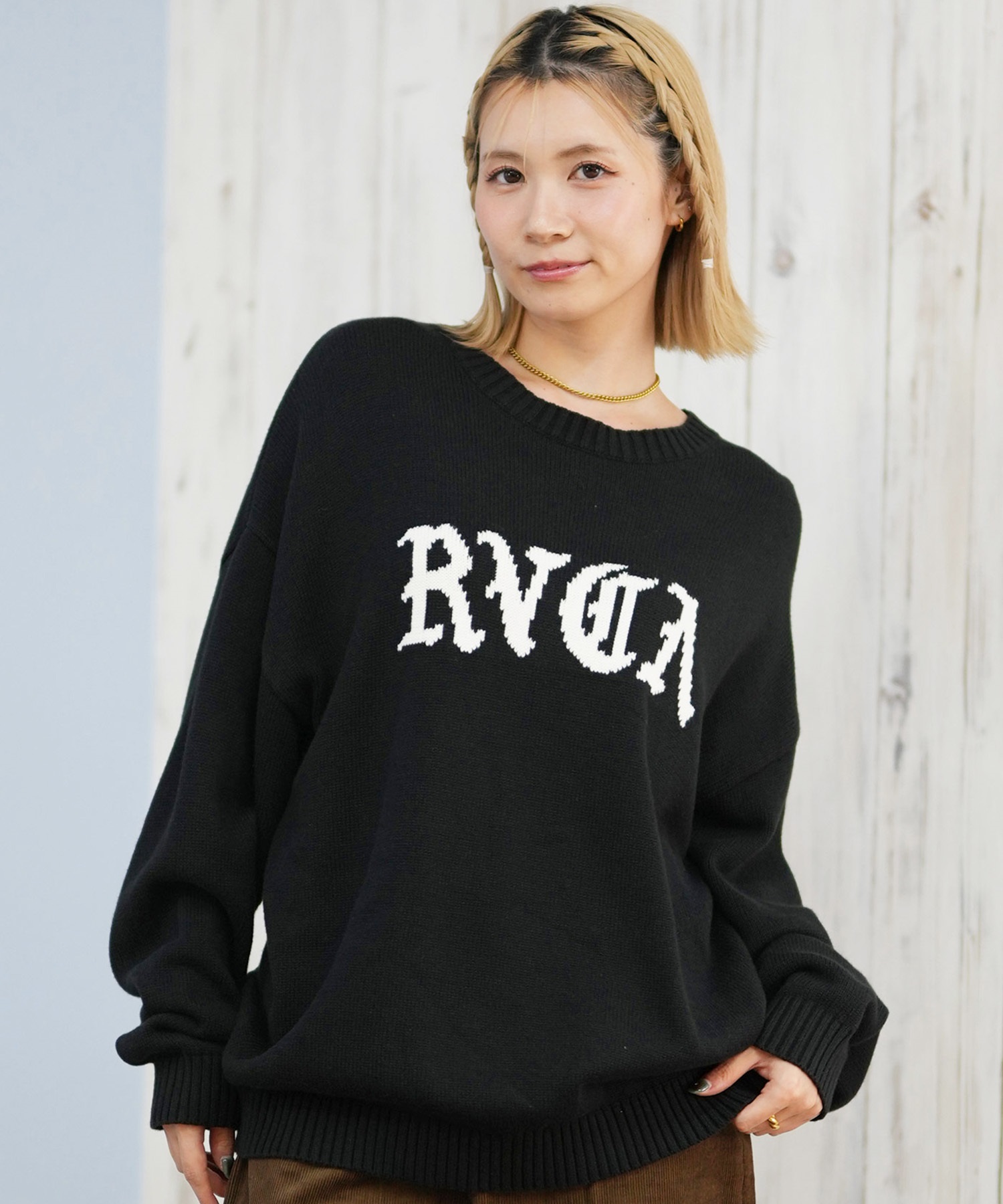 RVCA ルーカ ニット セーター レディース クルーネック ロゴ BIG RVCA