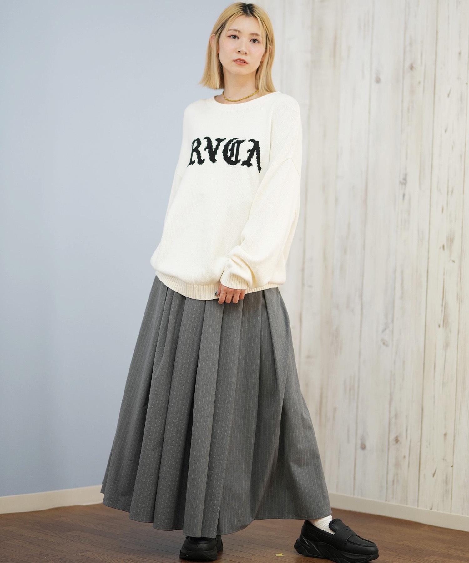RVCA ルーカ ニット セーター レディース クルーネック ロゴ BIG RVCA