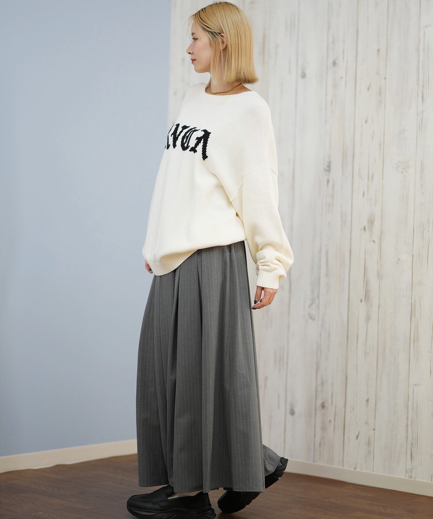 RVCA ルーカ ニット セーター レディース クルーネック ロゴ BIG RVCA