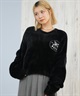 RVCA ルーカ ニット セーター レディース クロップド丈 ショート丈 ロゴ LOOSE FIT JQ KNIT BF044-652(BLK-M)