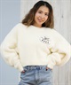 RVCA ルーカ ニット セーター レディース クロップド丈 ショート丈 ロゴ LOOSE FIT JQ KNIT BF044-652(BLK-M)