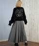 RVCA ルーカ ニット セーター レディース クロップド丈 ショート丈 ロゴ LOOSE FIT JQ KNIT BF044-652(BLK-M)