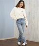 RVCA ルーカ ニット セーター レディース クロップド丈 ショート丈 ロゴ LOOSE FIT JQ KNIT BF044-652(BLK-M)