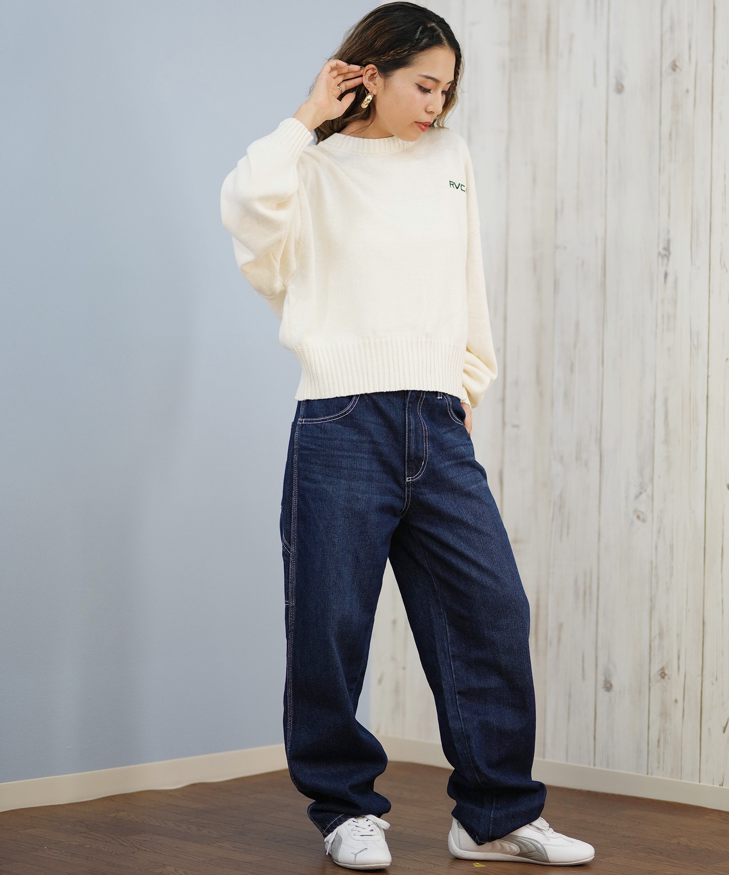 RVCA ルーカ ニット セーター レディース バックプリント ロゴ ARCH