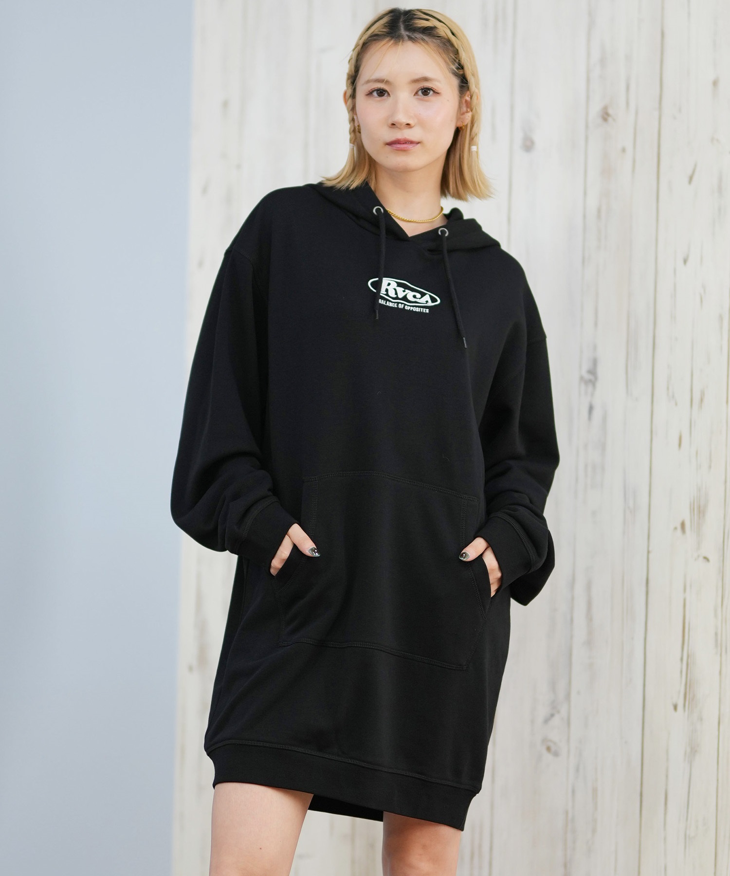 RVCA ルーカ ワンピース レディース シンプル ロゴ 裏毛 CLASSIC