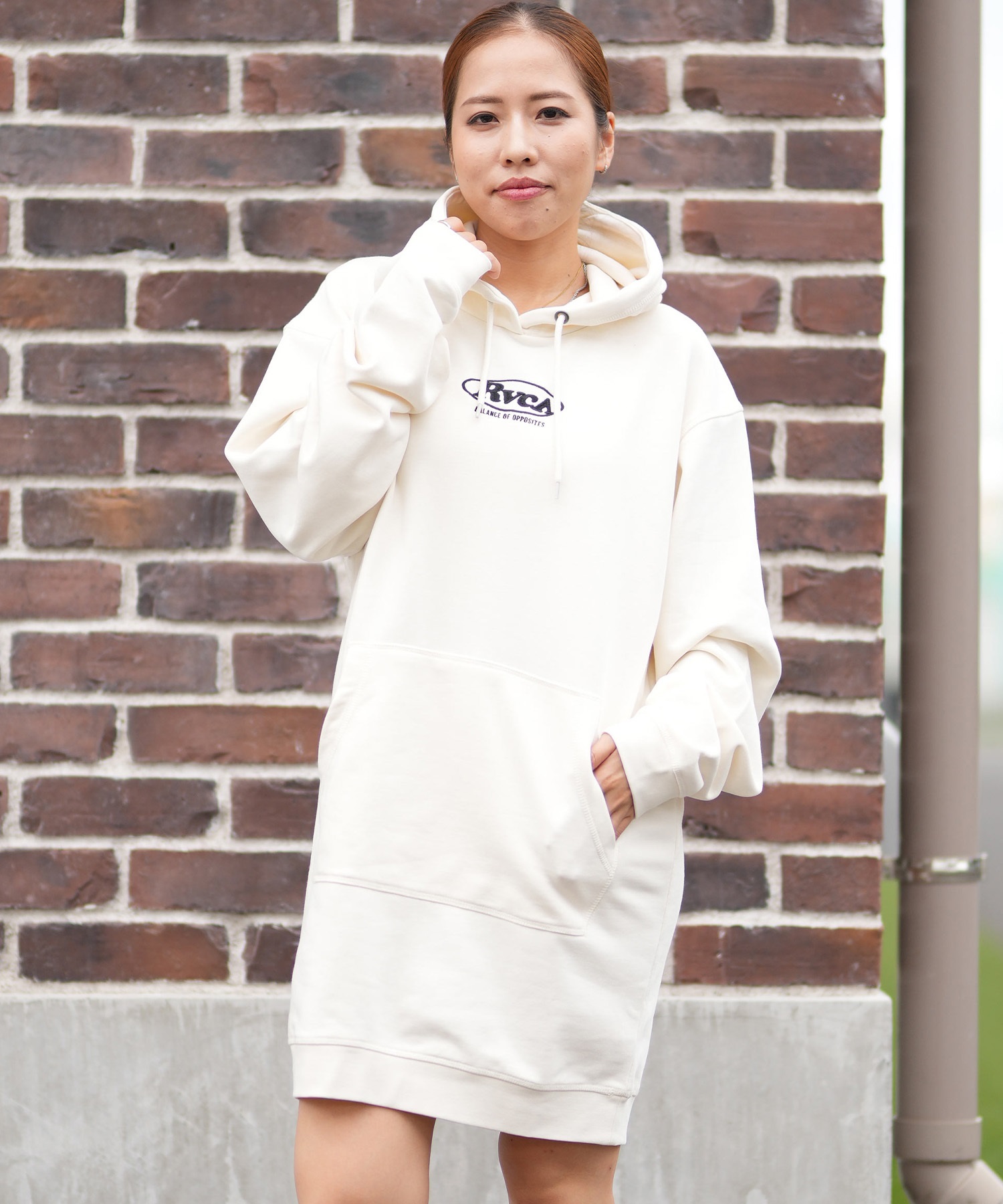 193 igusa chakra hoodie dress ワンピース RVCA ルーカ ワンピース レディース シンプル ロゴ 裏毛 CLASSIC