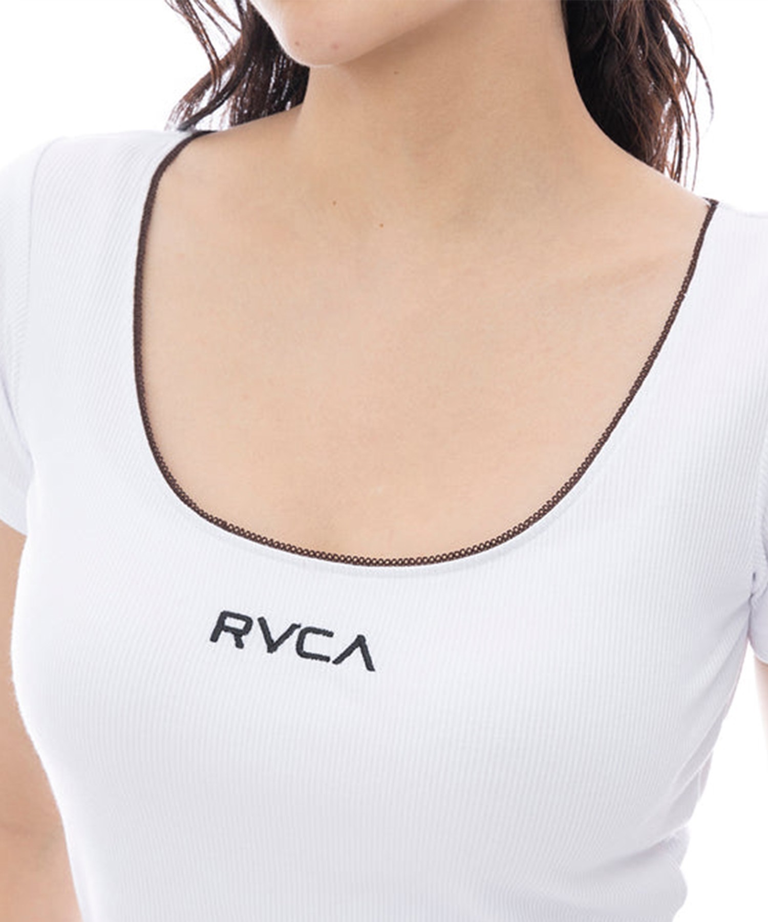 RVCA ルーカ 半袖 Tシャツ レディース リバーシブル クロップド丈 ショート丈 ロゴ BF043-210(CTF0-M)
