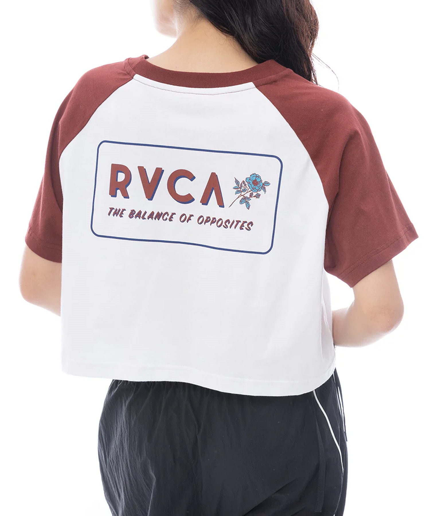RVCA ルーカ 半袖 Tシャツ レディース クロップド丈 ラグラン