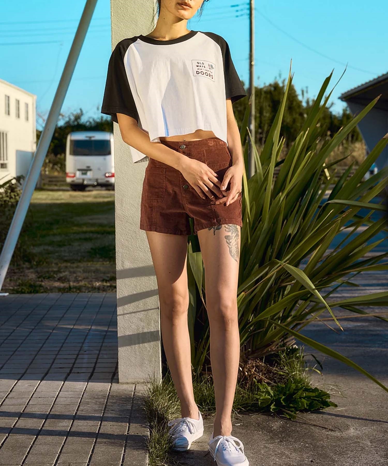 RVCA ルーカ 半袖 Tシャツ レディース クロップド丈 ラグラン OLD WAYS