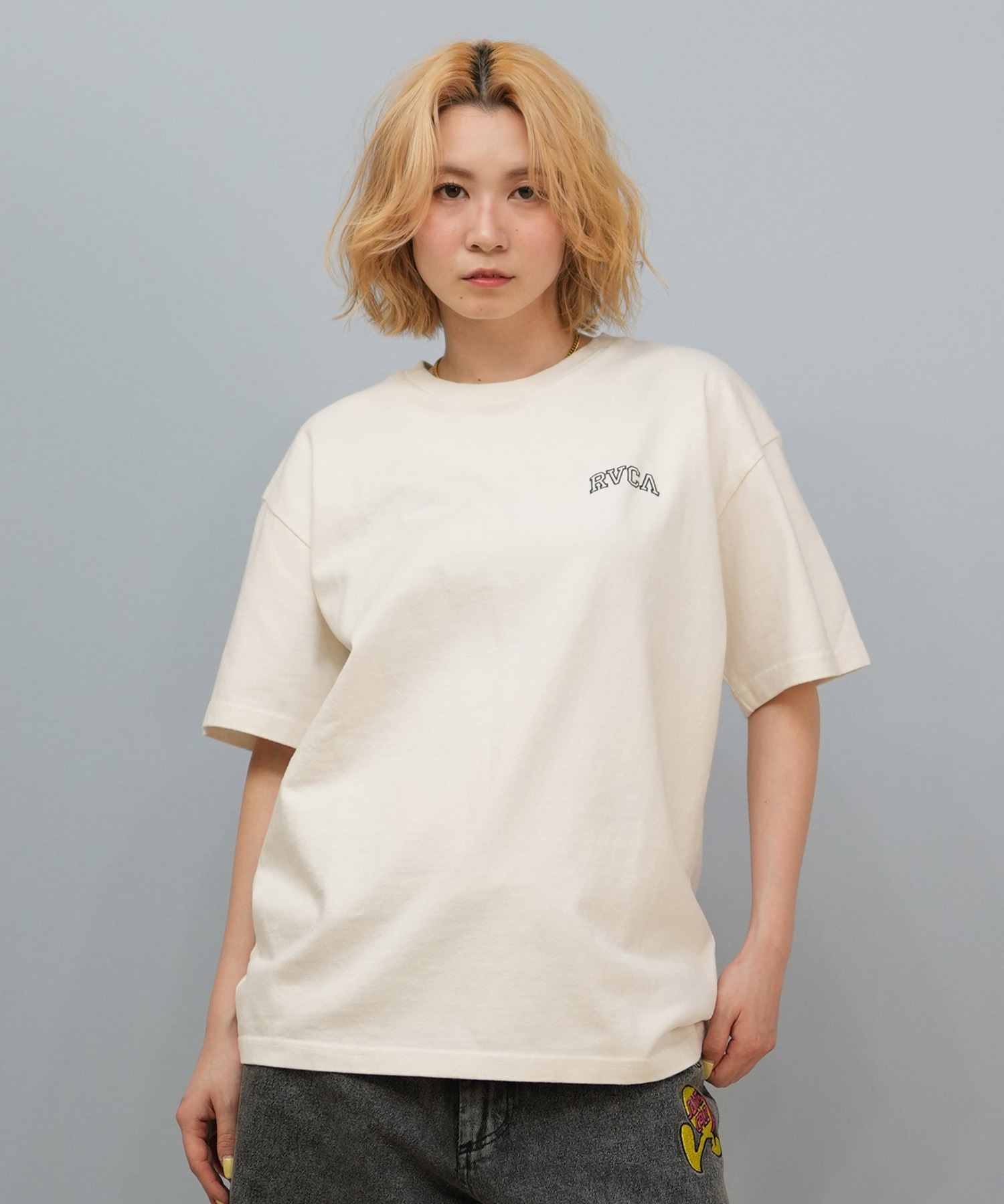 送料無料 通販 激安 RVCA ルーカ ARCH ロゴ オーバーサイズ レディース Tシャツ 半袖 Tシャツ(半袖/袖なし)