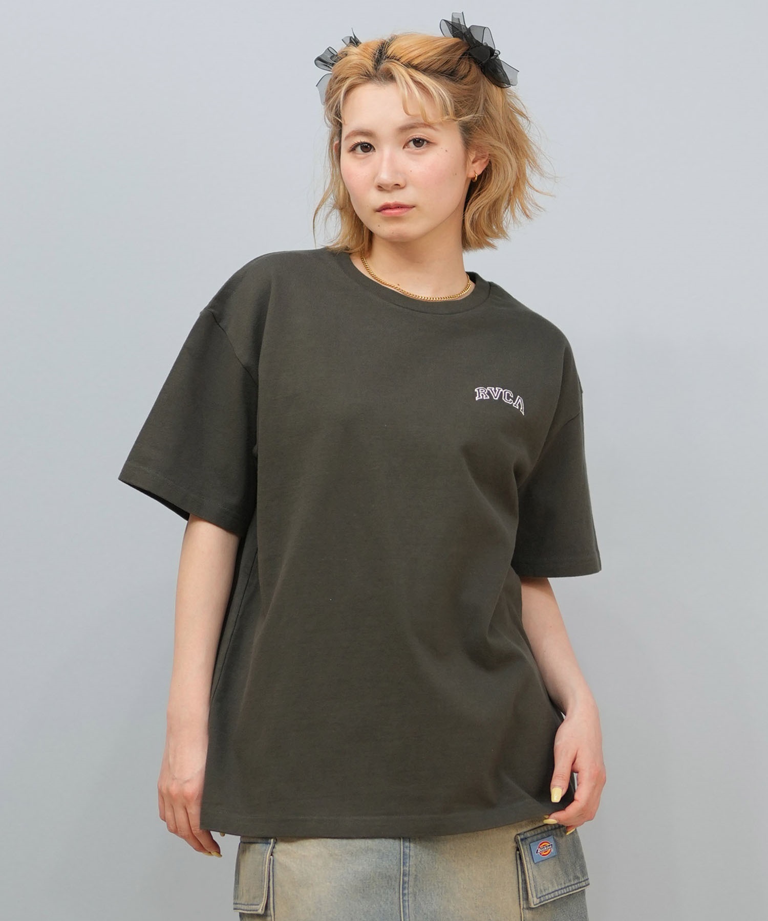 tシャツ RVCA/ルーカ メッシュTシャツ オーバーサイズ アーチロゴ BF04C-857 レディース RVCA レディース ARCH RVCA MESH TEE Tシャツ 【2025年夏モデル】