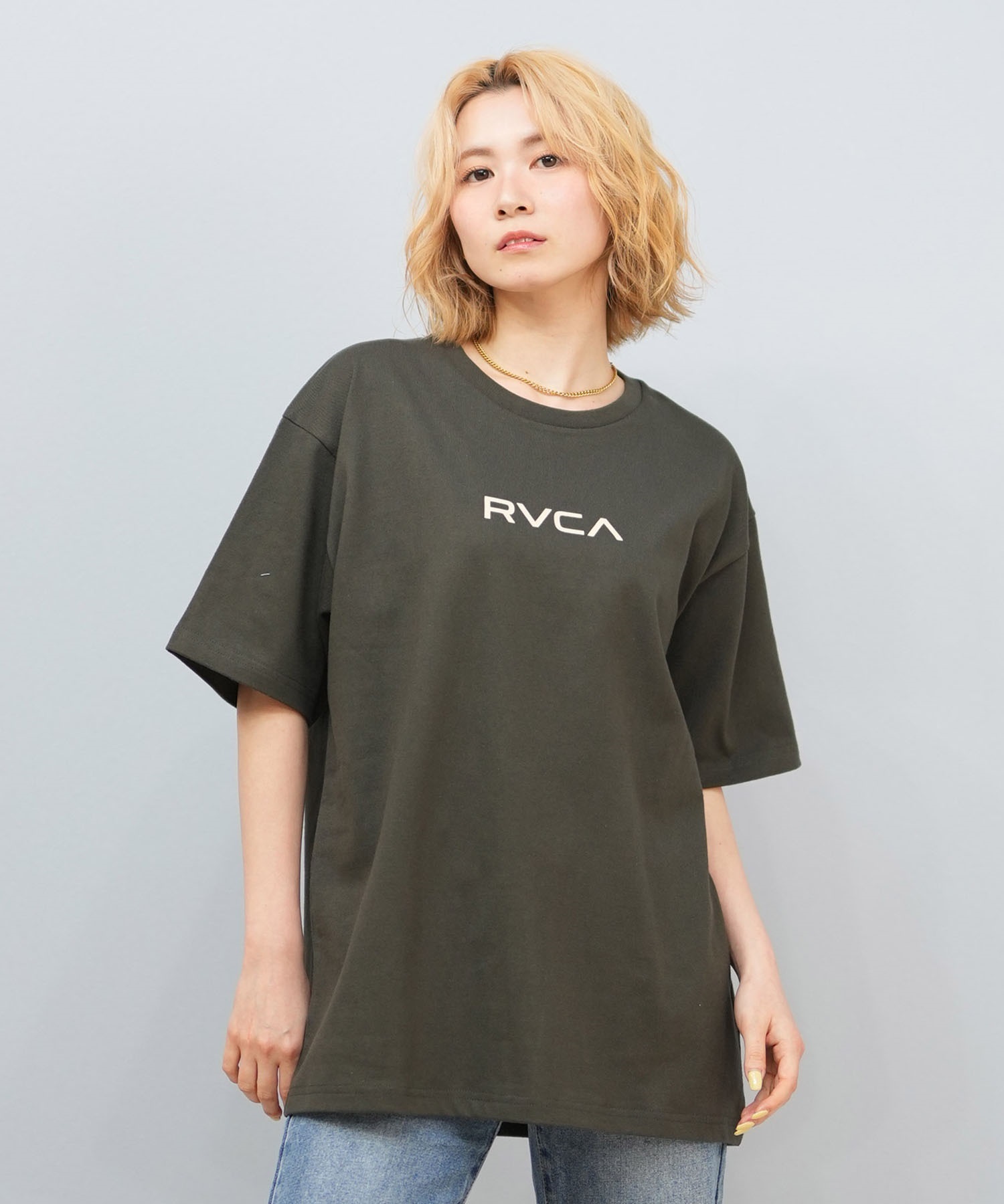 RVCA ルーカ 半袖 Tシャツ レディース バックプリント ロゴ SOUVENIR LOOSE FIT ST BF043-P20(BLK-S)