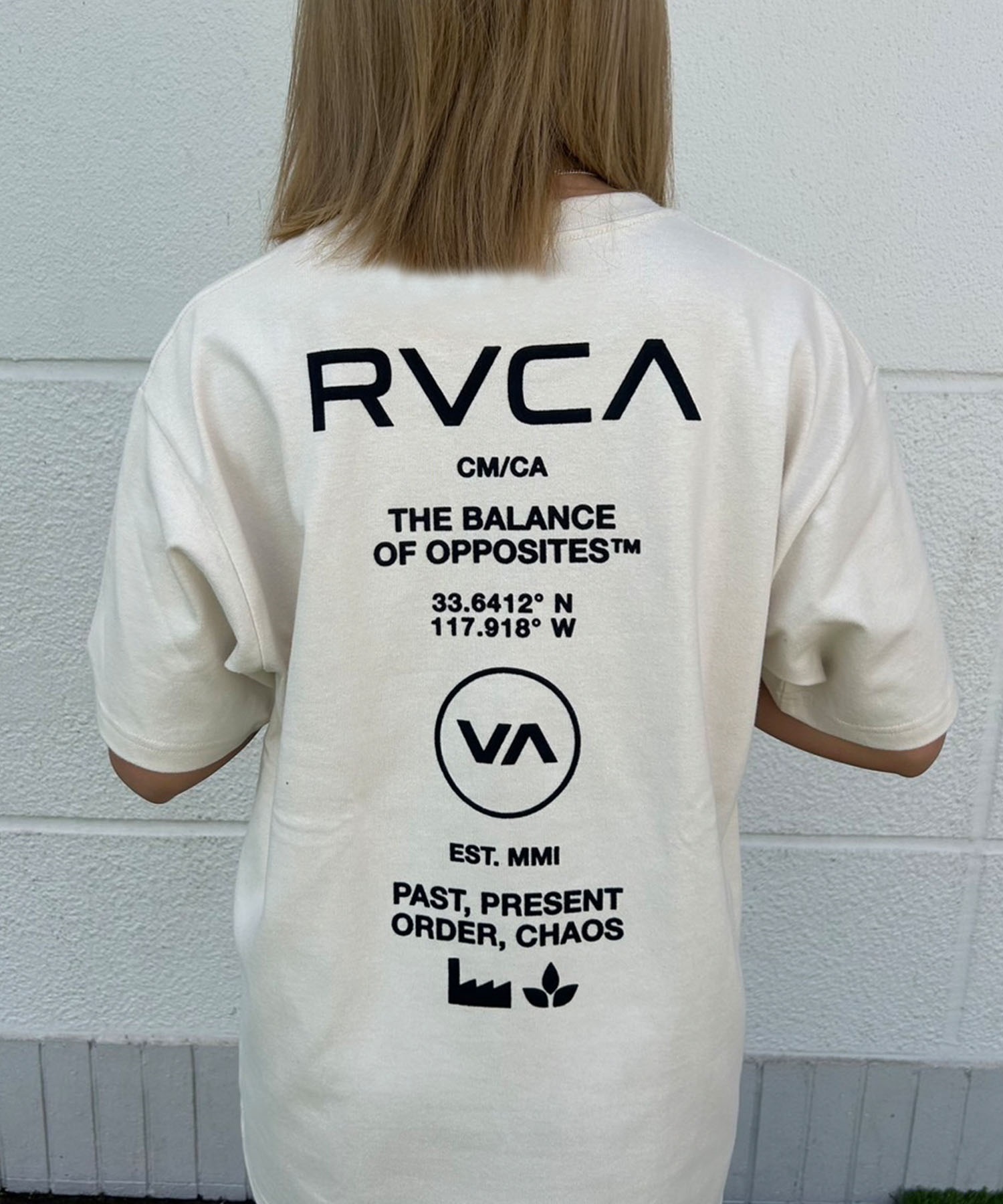 RVCA ルーカ 半袖 Tシャツ レディース バックプリント ロゴ SOUVENIR LOOSE FIT ST BF043-P20(BLK-S)