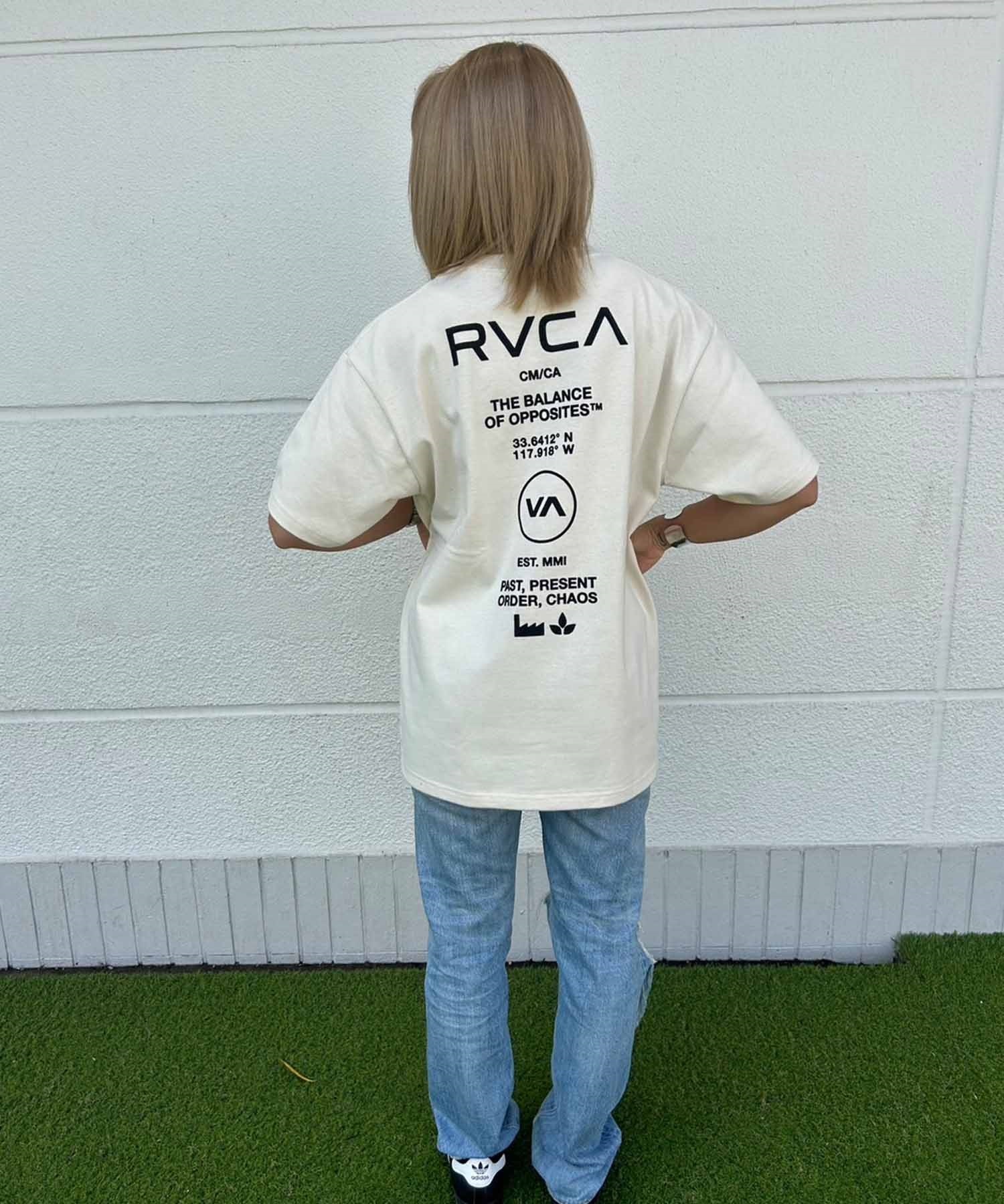 RVCA ルーカ 半袖 Tシャツ レディース バックプリント ロゴ SOUVENIR LOOSE FIT ST BF043-P20(BLK-S)