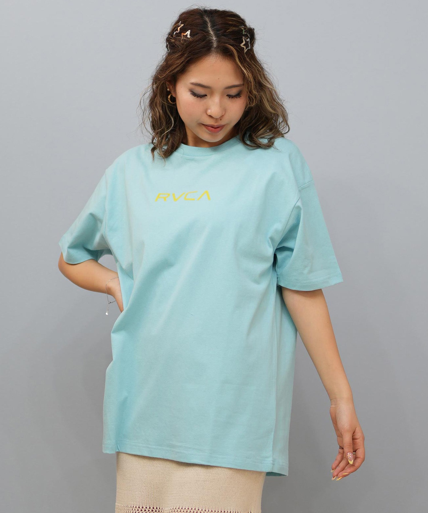 RVCA ルーカ 半袖 Tシャツ レディース バックプリント フラワープリント BF04C-200(BLK-S)