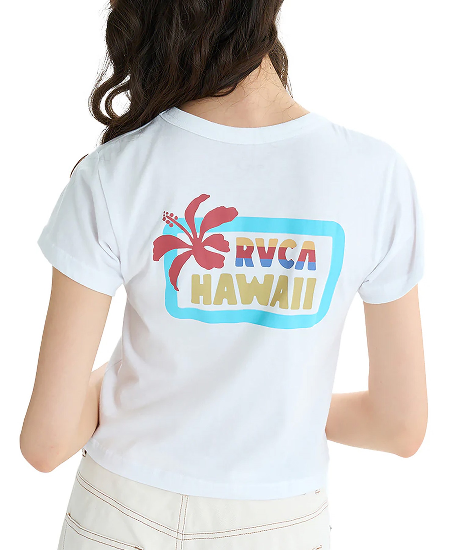 RVCA ルーカ 半袖 Tシャツ レディース ミニTシャツ クロップド丈 バックプリント PARADISE BABY ST BF04C-204(BLK-S)