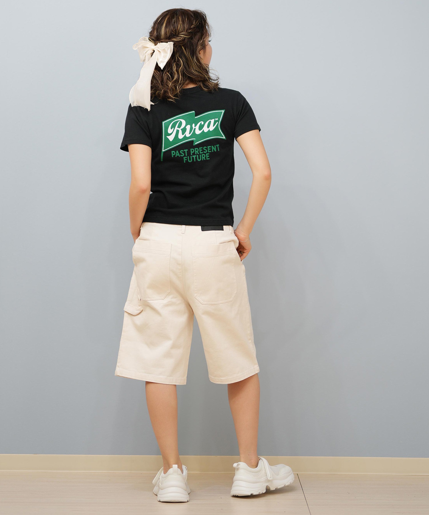 RVCA ルーカ 半袖 Tシャツ レディース バックプリント ショート丈 BF04C-206(BLK-S)