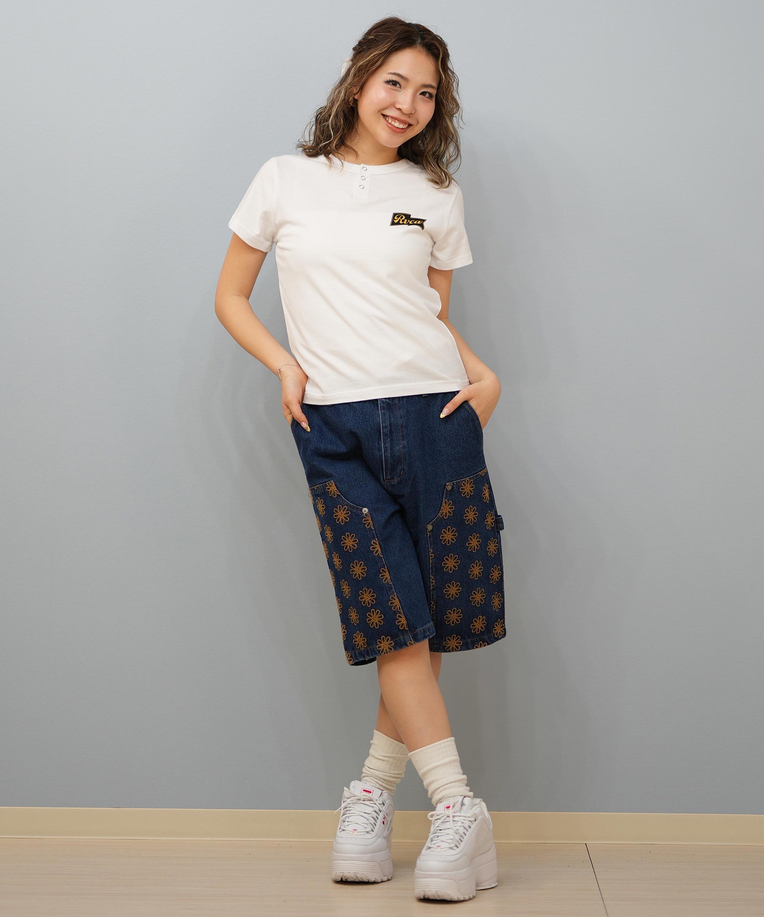 RVCA ルーカ 半袖 Tシャツ レディース バックプリント ショート丈 BF04C-206(BLK-S)