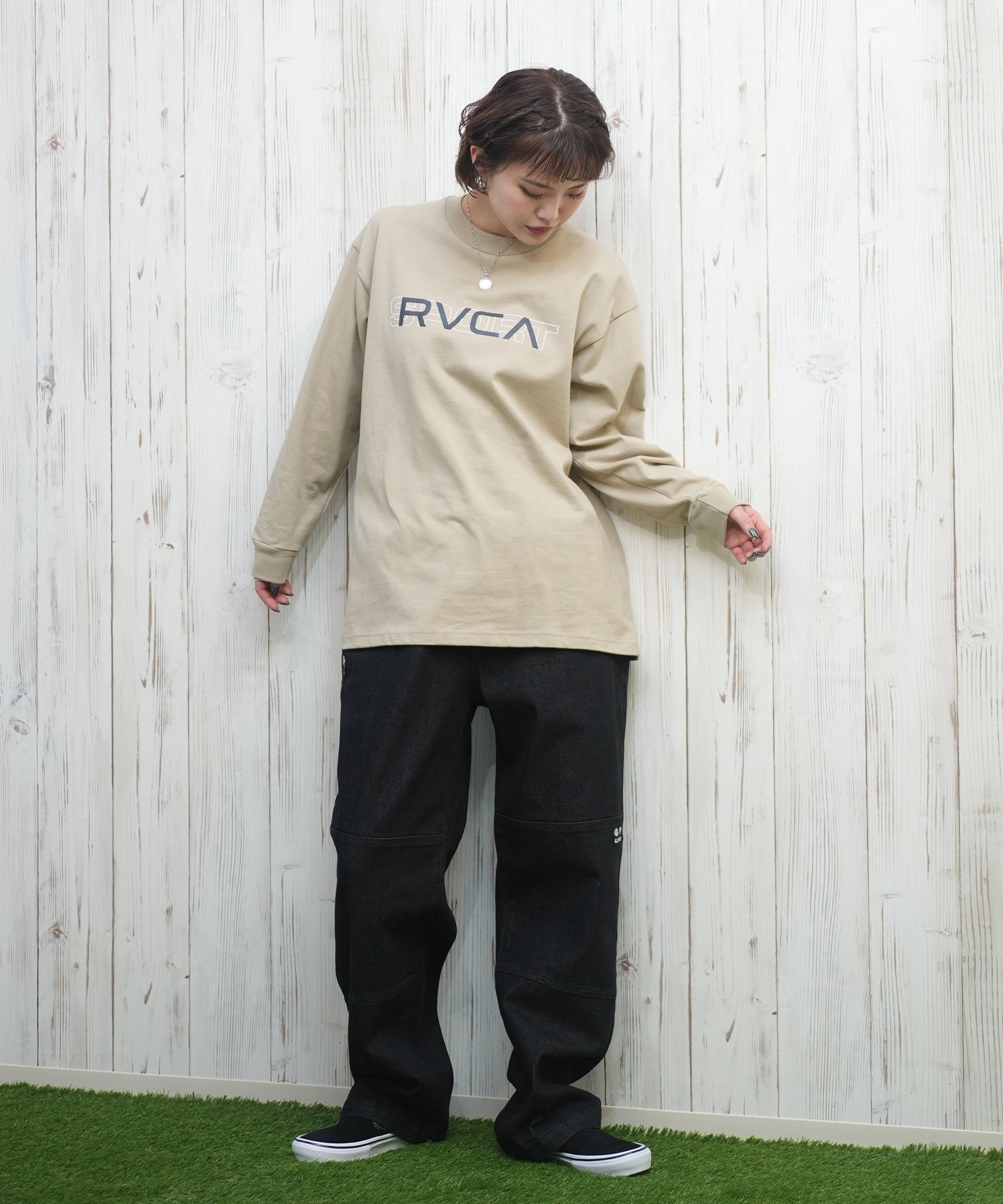 RVCA ルーカ レディース 長袖 Tシャツ シンプルロゴ ロンT BF043
