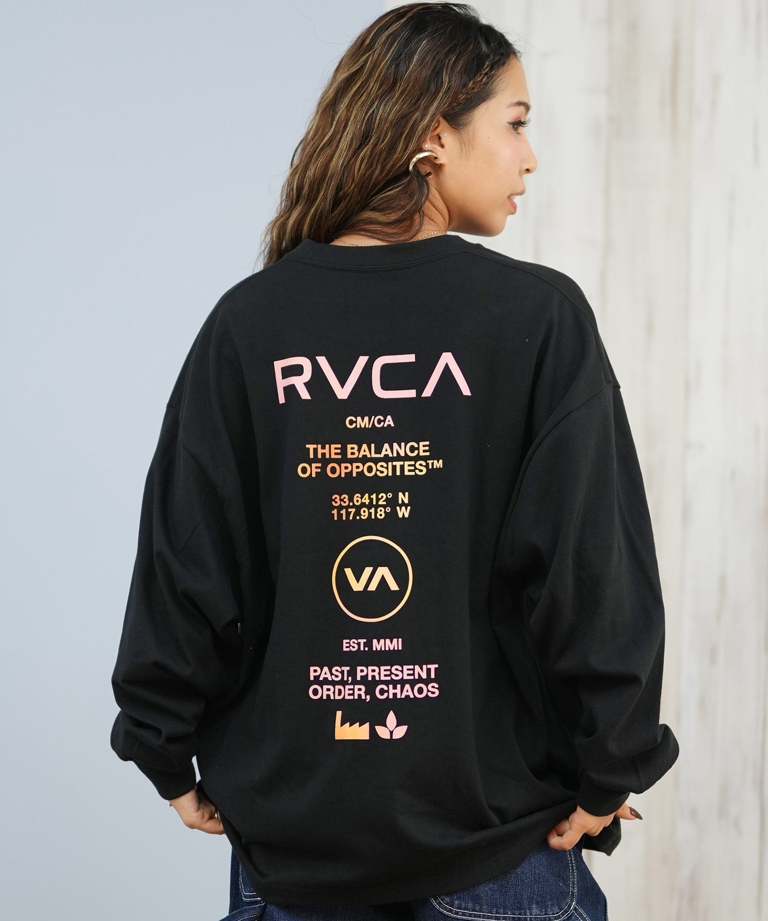 RVCA ルーカ 長袖 Tシャツ ロンT レディース バックプリント ロゴ