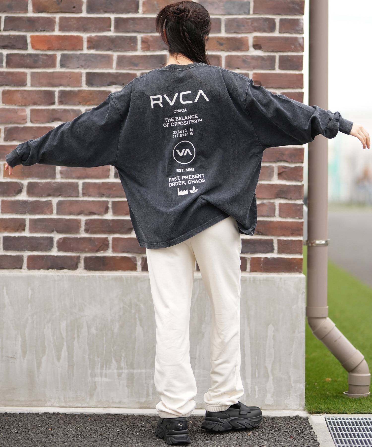 RVCA ルーカ 長袖 Tシャツ ロンT レディース バックプリント ロゴ