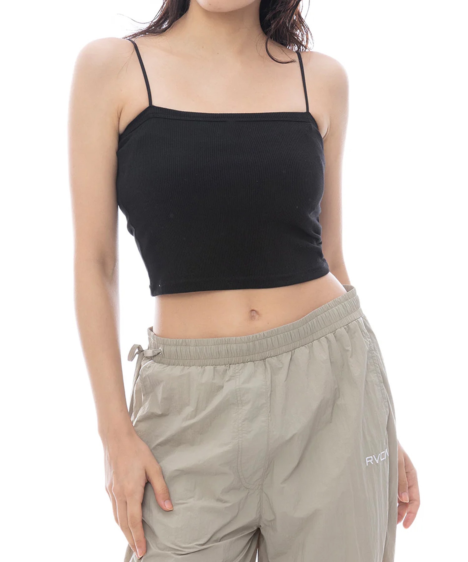 RVCA ルーカ タンクトップ キャミソール レディース ワンポイント ロゴ シンプル RECESSION TUBE TOP BF043-002(WHT-S)
