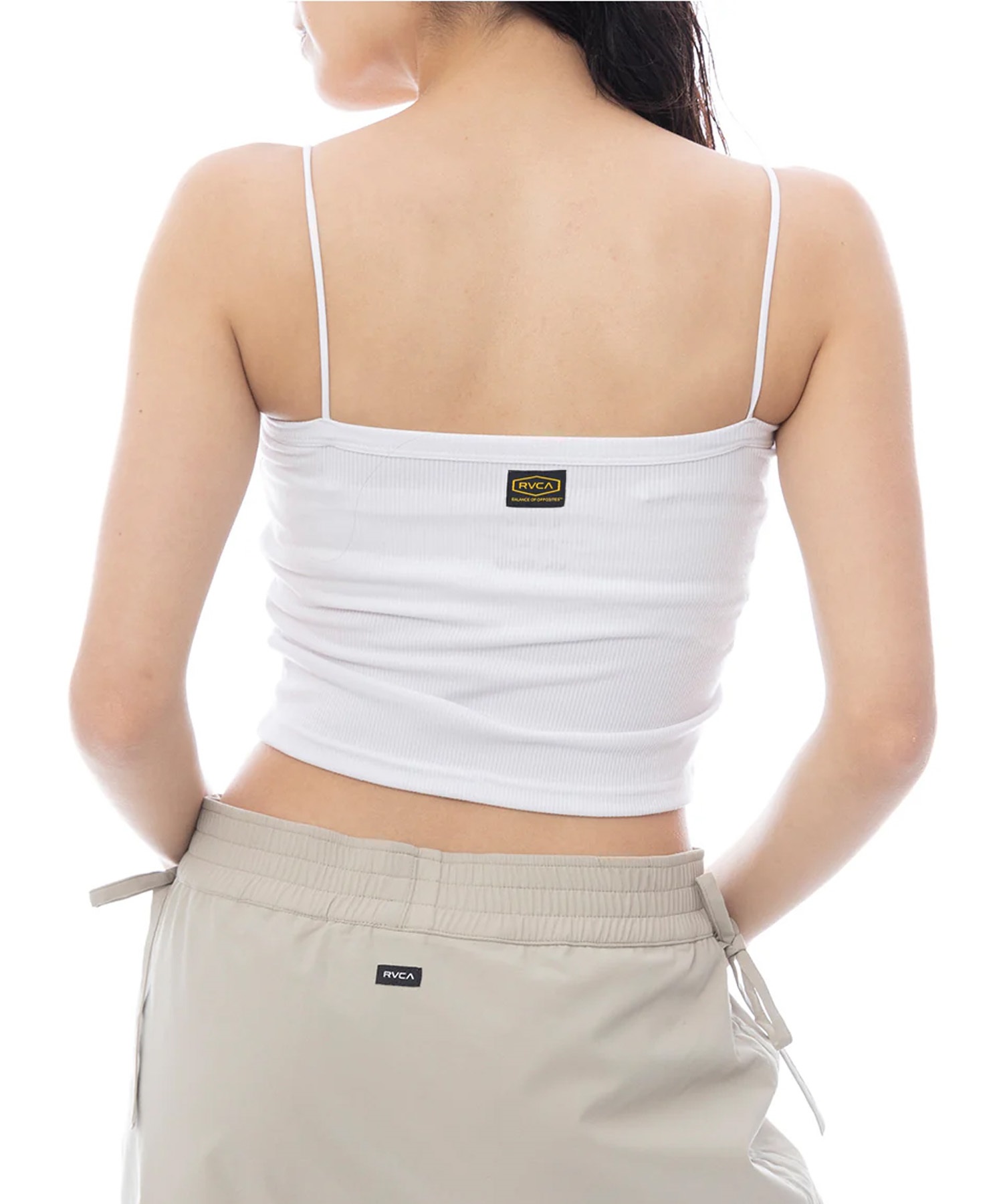 RVCA ルーカ タンクトップ キャミソール レディース ワンポイント ロゴ シンプル RECESSION TUBE TOP BF043-002(WHT-S)