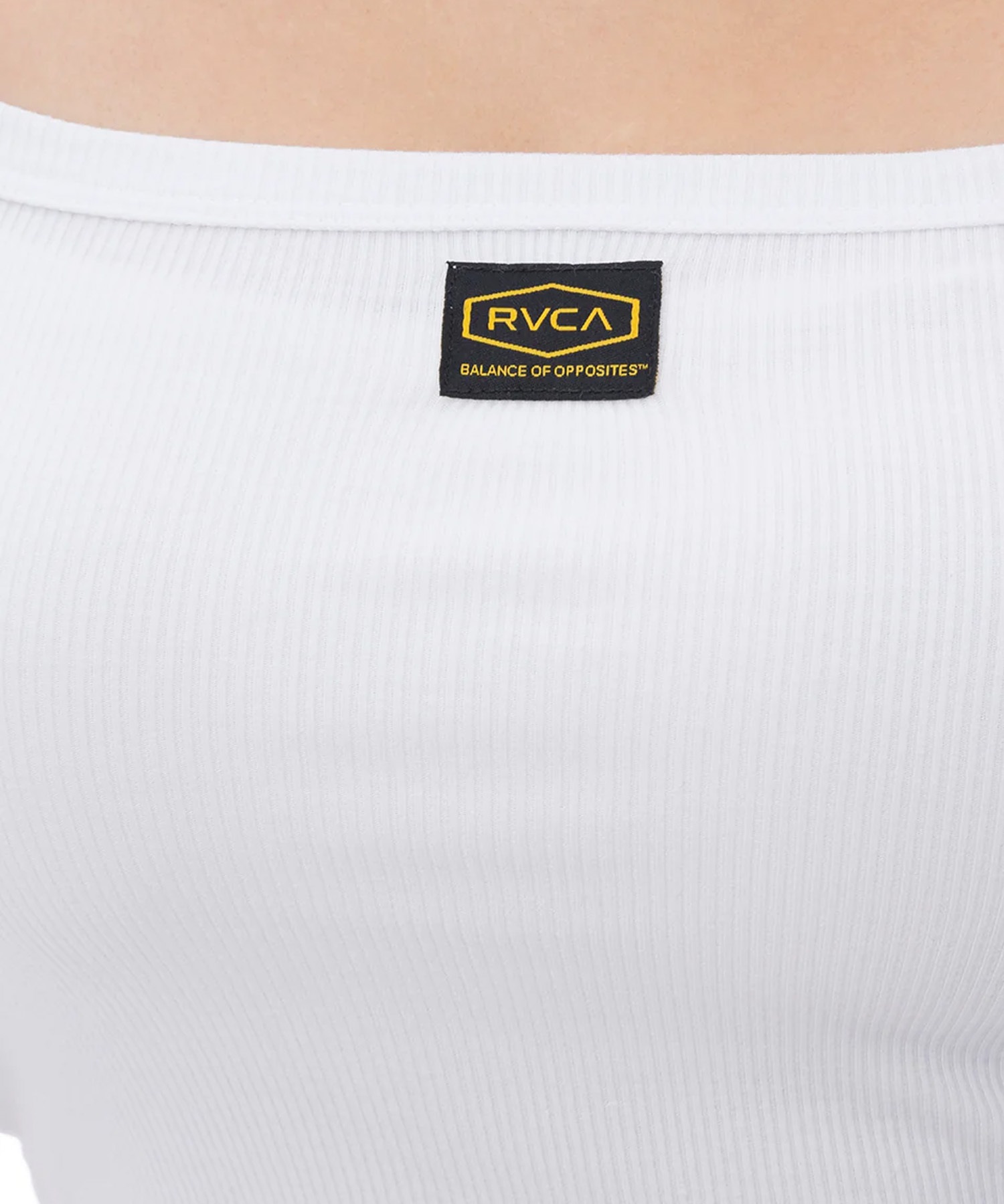 RVCA ルーカ タンクトップ キャミソール レディース ワンポイント ロゴ シンプル RECESSION TUBE TOP BF043-002(WHT-S)