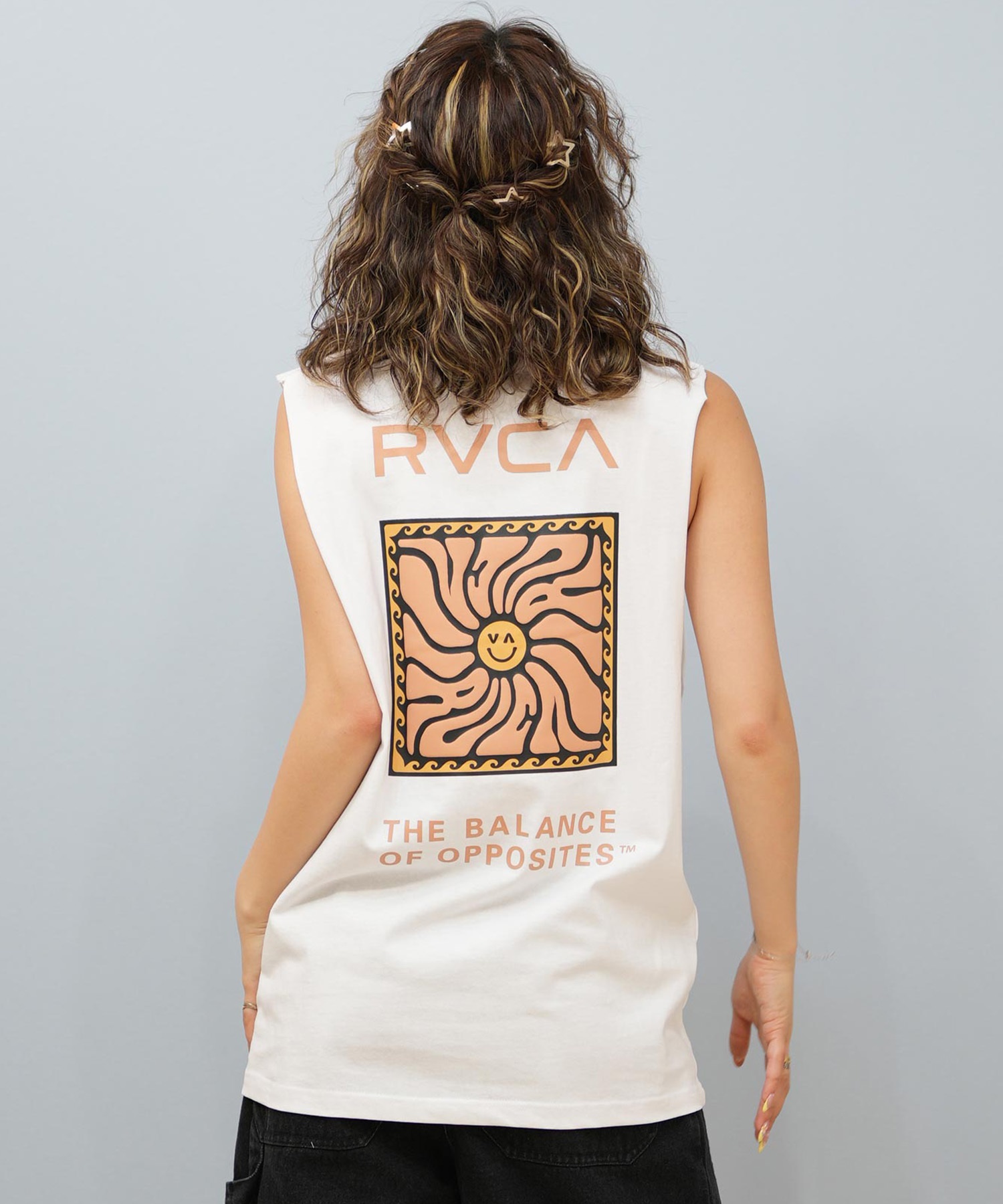 RVCA ルーカ タンクトップ レディース バックプリント カットオフ