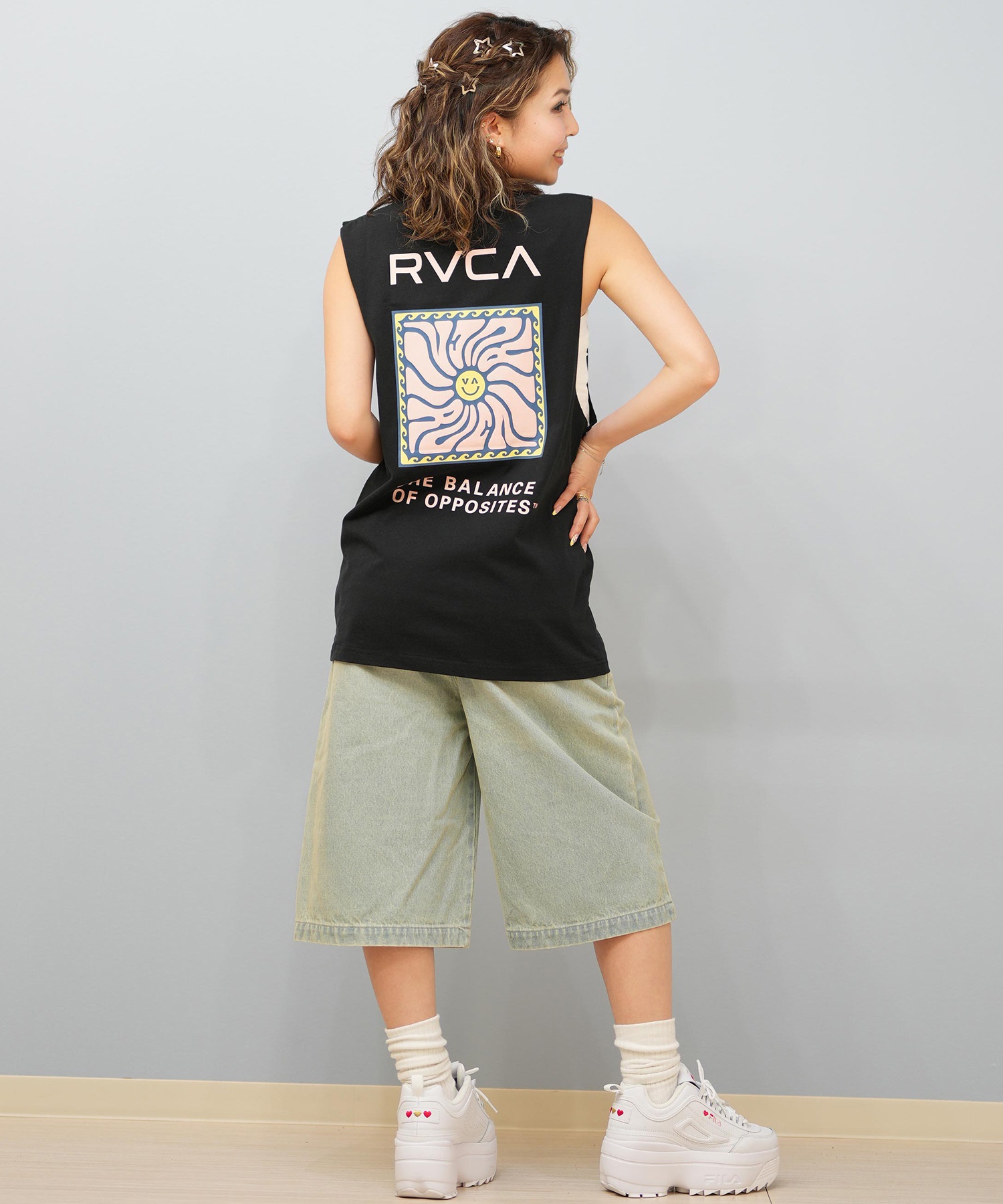 RVCA ルーカ タンクトップ レディース バックプリント カット