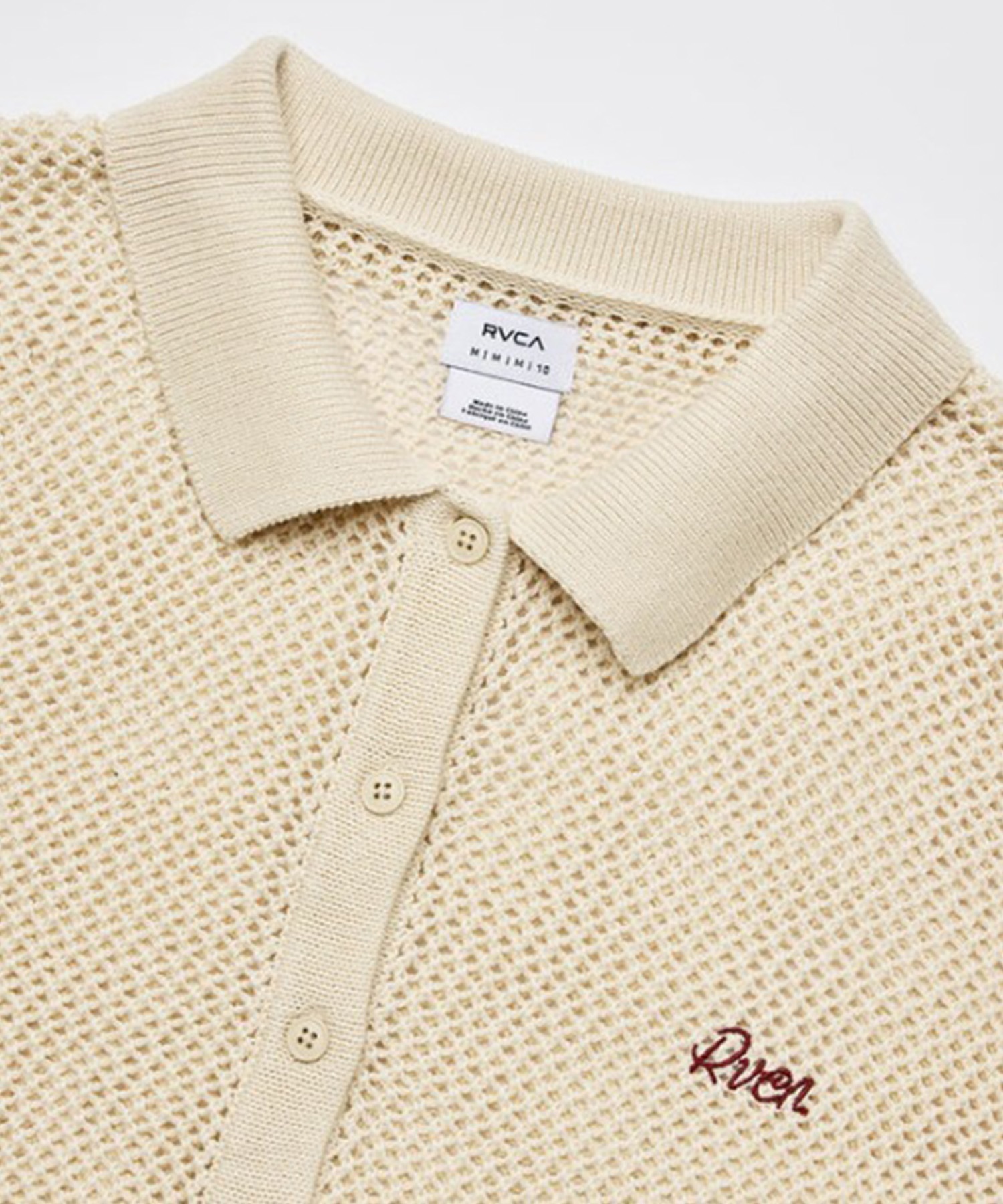 RVCA ルーカ 半袖 シャツ レディース ニットシャツ ショート丈 メッシュ BF04C-850(BES0-S)